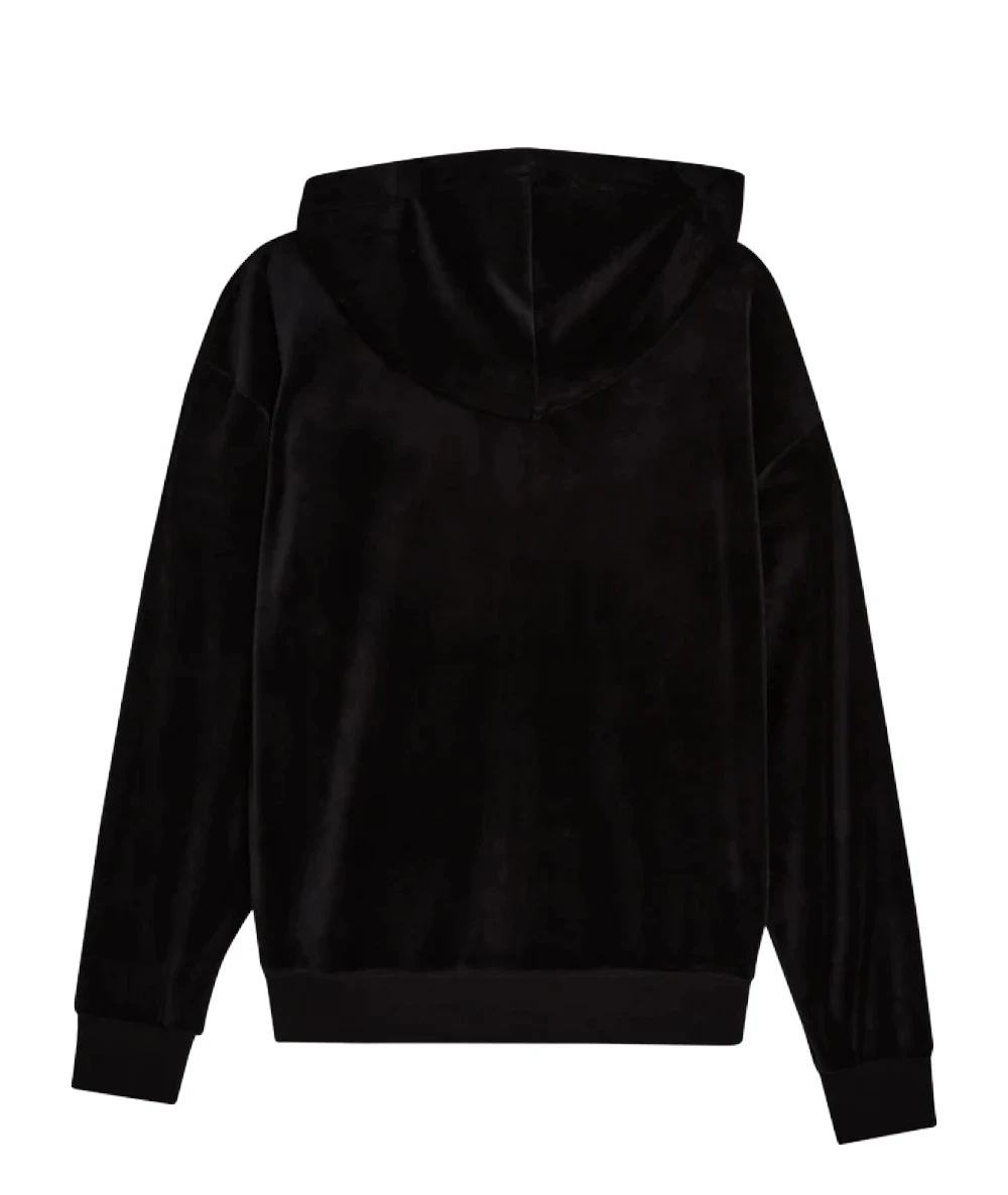 Juicy Couture Oversize Μακριά Γυναικεία Ζακέτα Βελουτέ με Κουκούλα 2