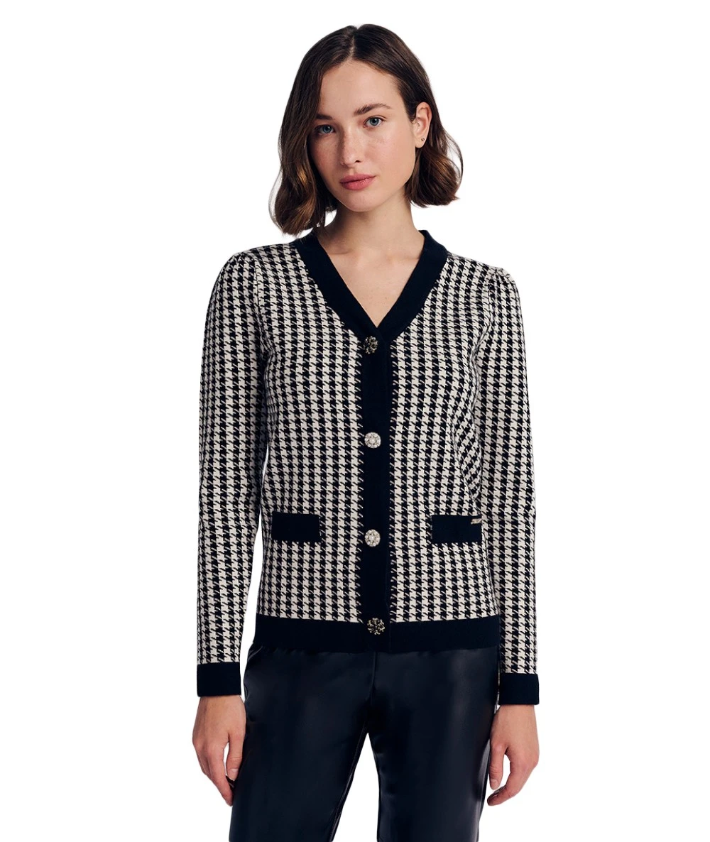 FOREL Γυναικεία Πλεκτή Ζακέτα pied de poule  1