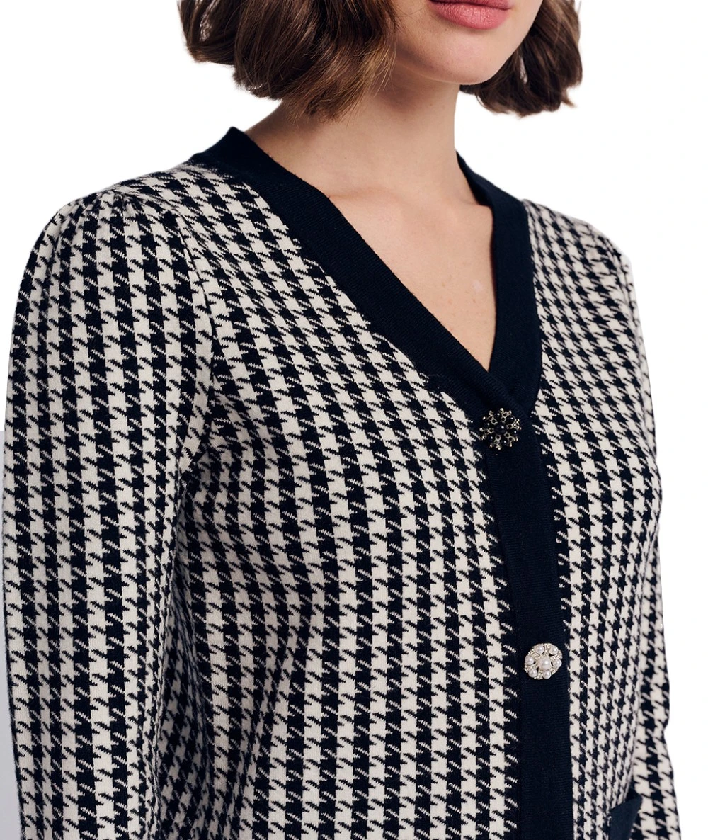 FOREL Γυναικεία Πλεκτή Ζακέτα pied de poule  4