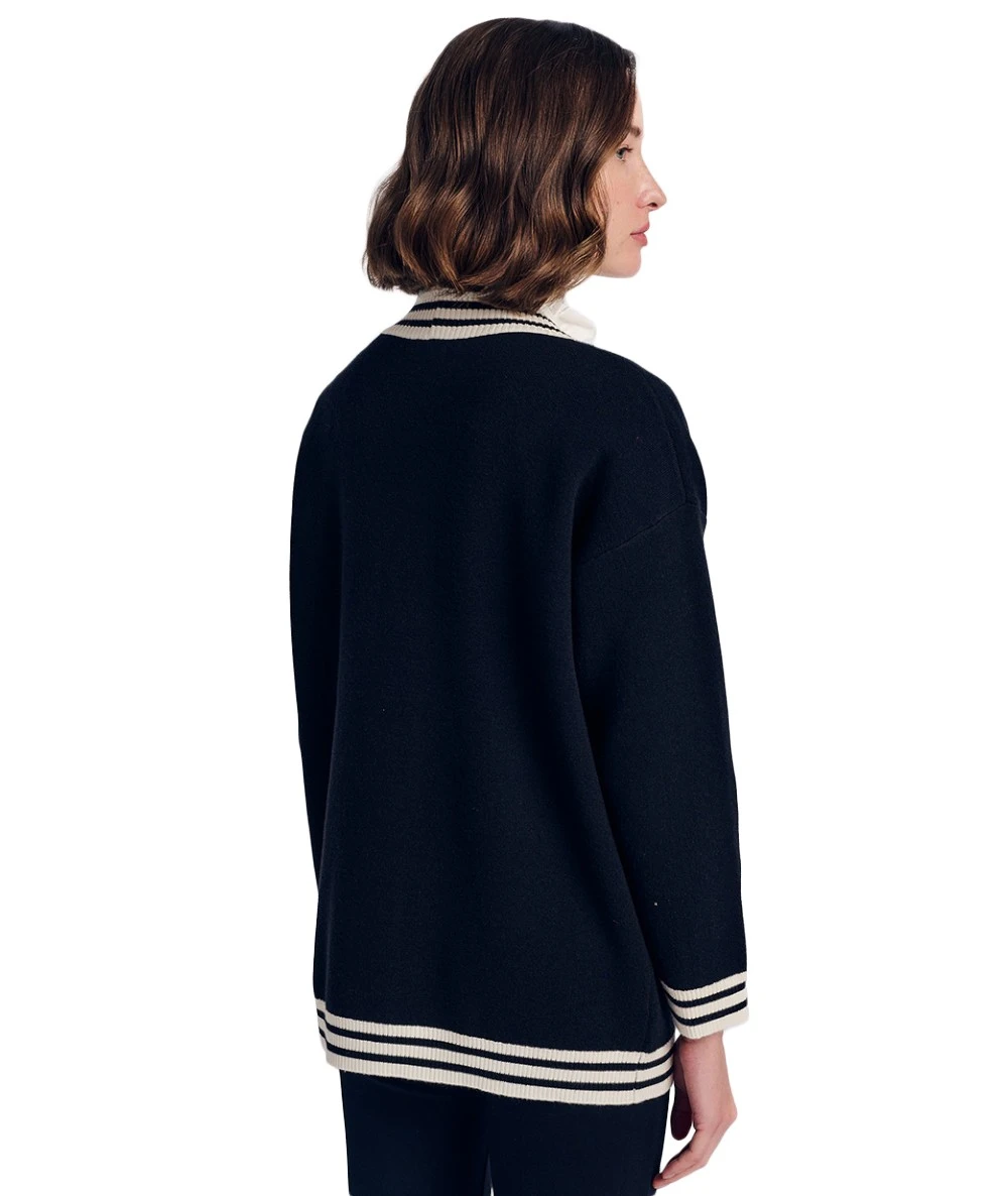 FOREL Γυναικεία Πλεκτή Ζακέτα Με Ρίγα. 3