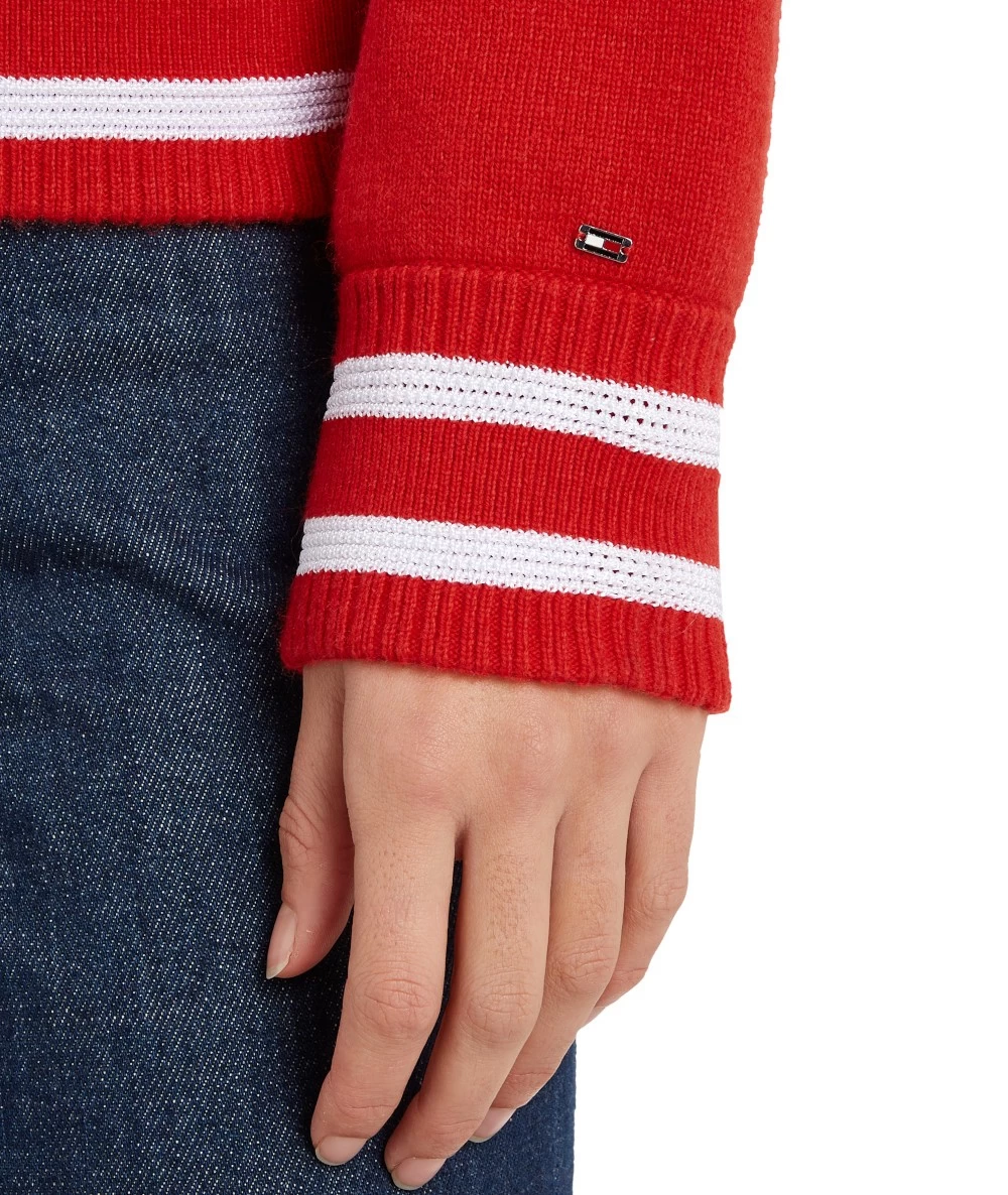 Tommy Hilfiger Γυναικεία Πλεκτή Κολεγιακή Ζακέτα με Γιακά 6