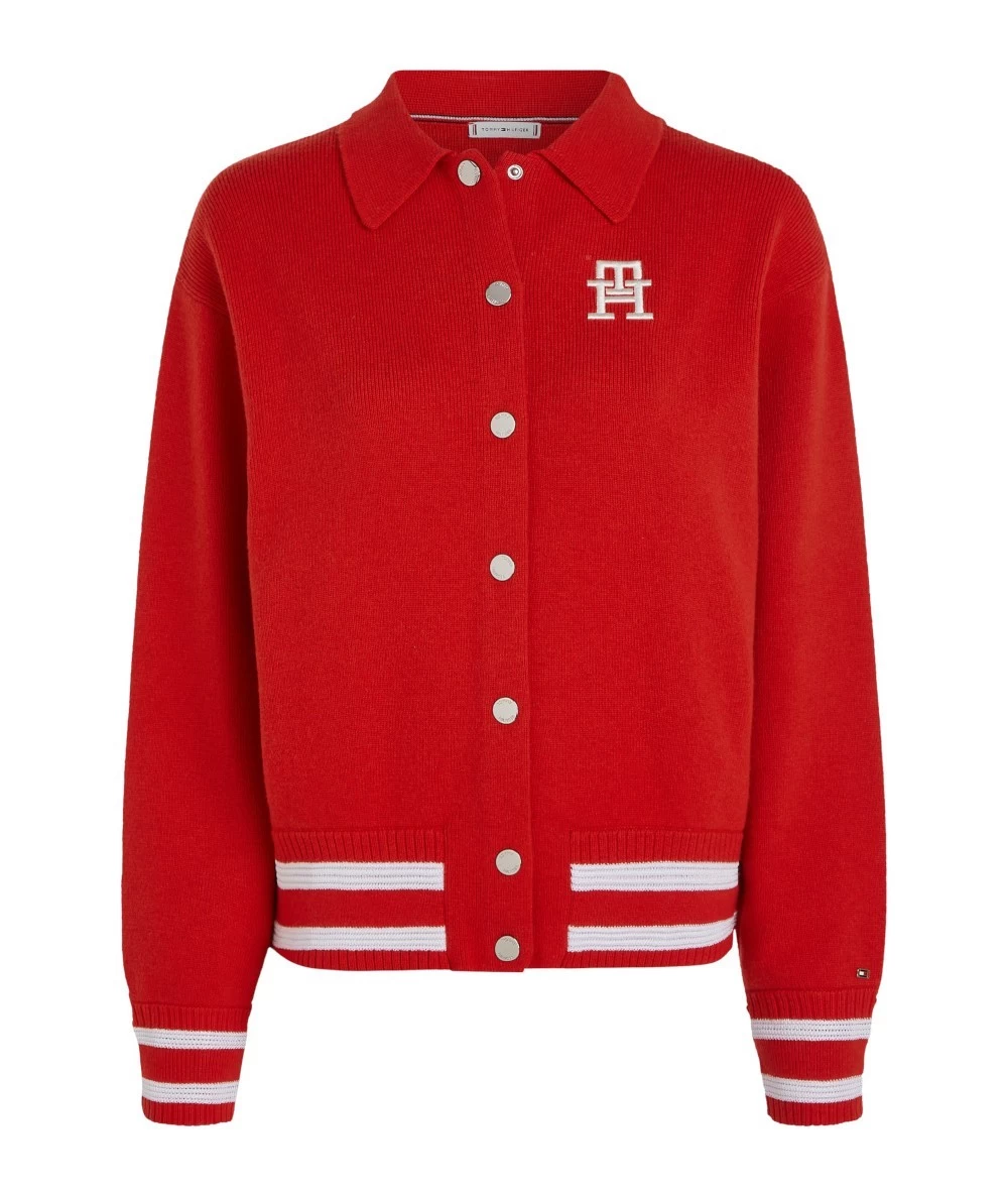 Tommy Hilfiger Γυναικεία Πλεκτή Κολεγιακή Ζακέτα με Γιακά 5