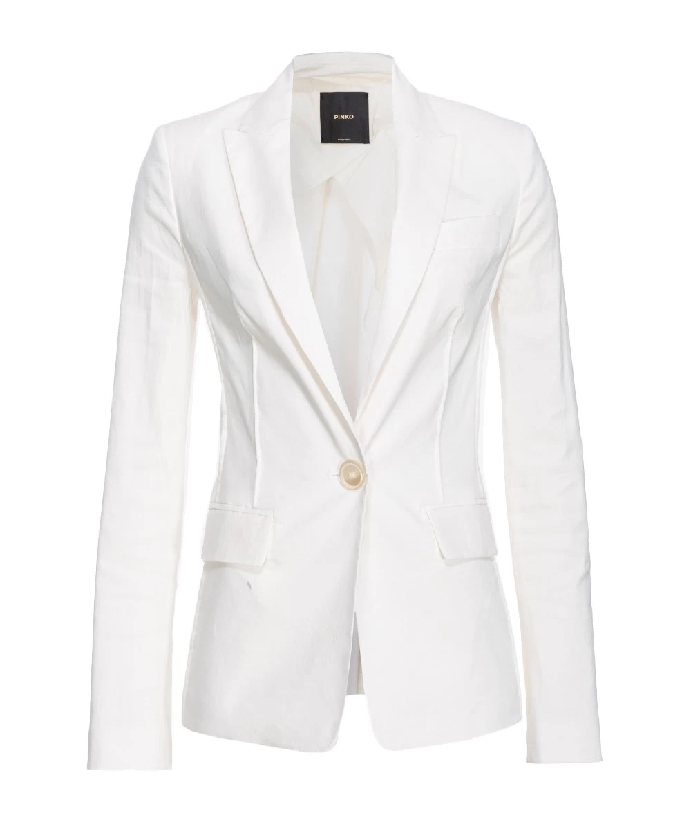 PINKO Women's Long Sleeve Blazer Suit made of linen fabric. 3