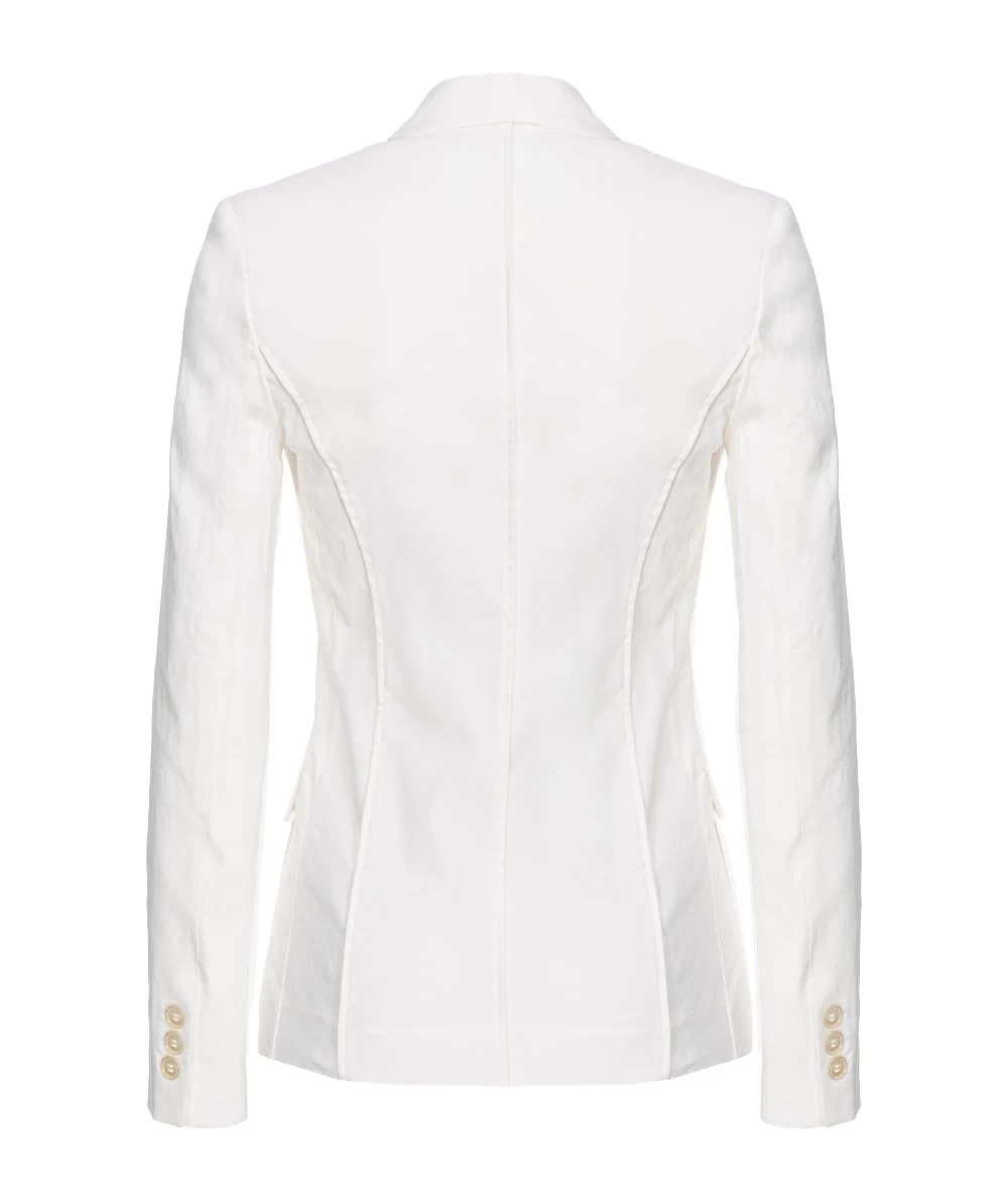PINKO Women's Long Sleeve Blazer Suit made of linen fabric. 4