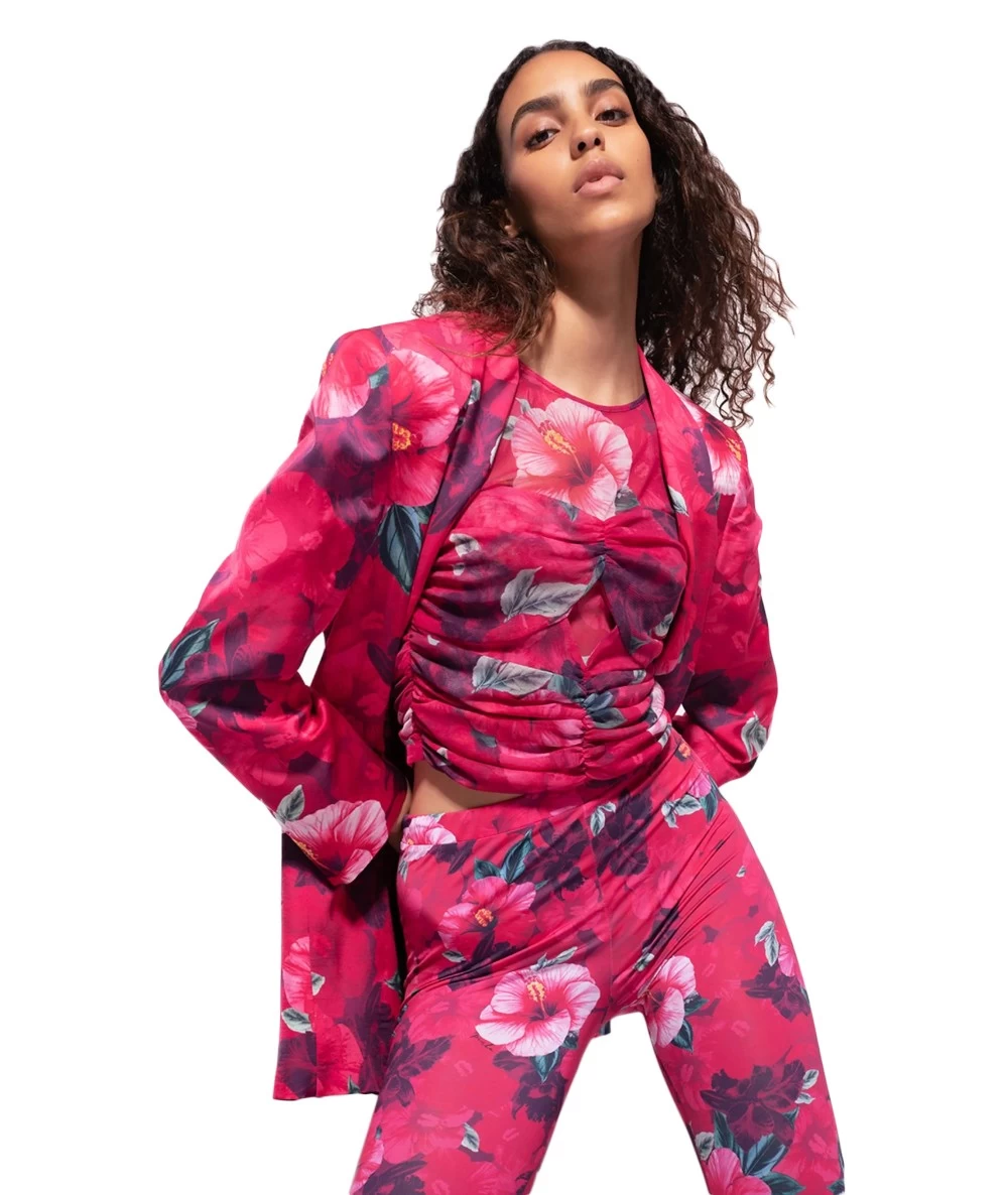 Pinko Γυναικείο Σατέν Σακάκι Με Φλοράλ Στάμπα 1