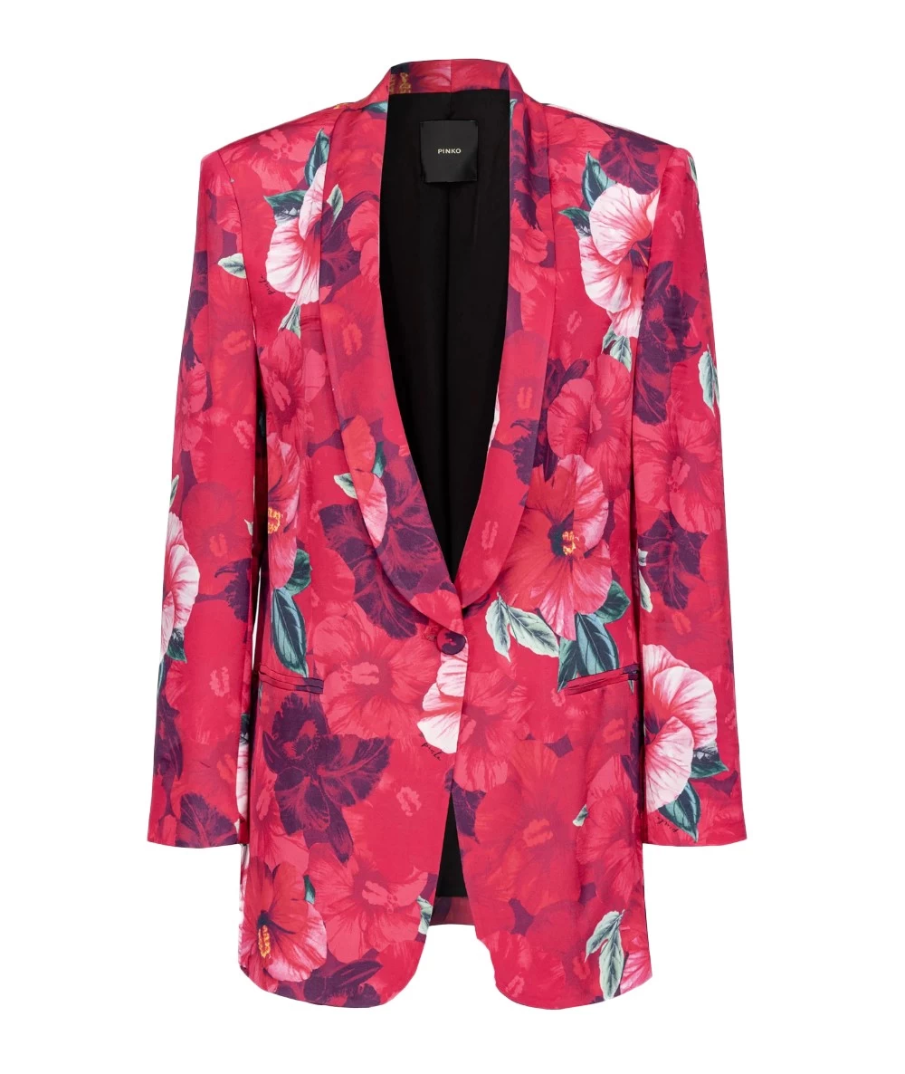Pinko Γυναικείο Σατέν Σακάκι Με Φλοράλ Στάμπα 4