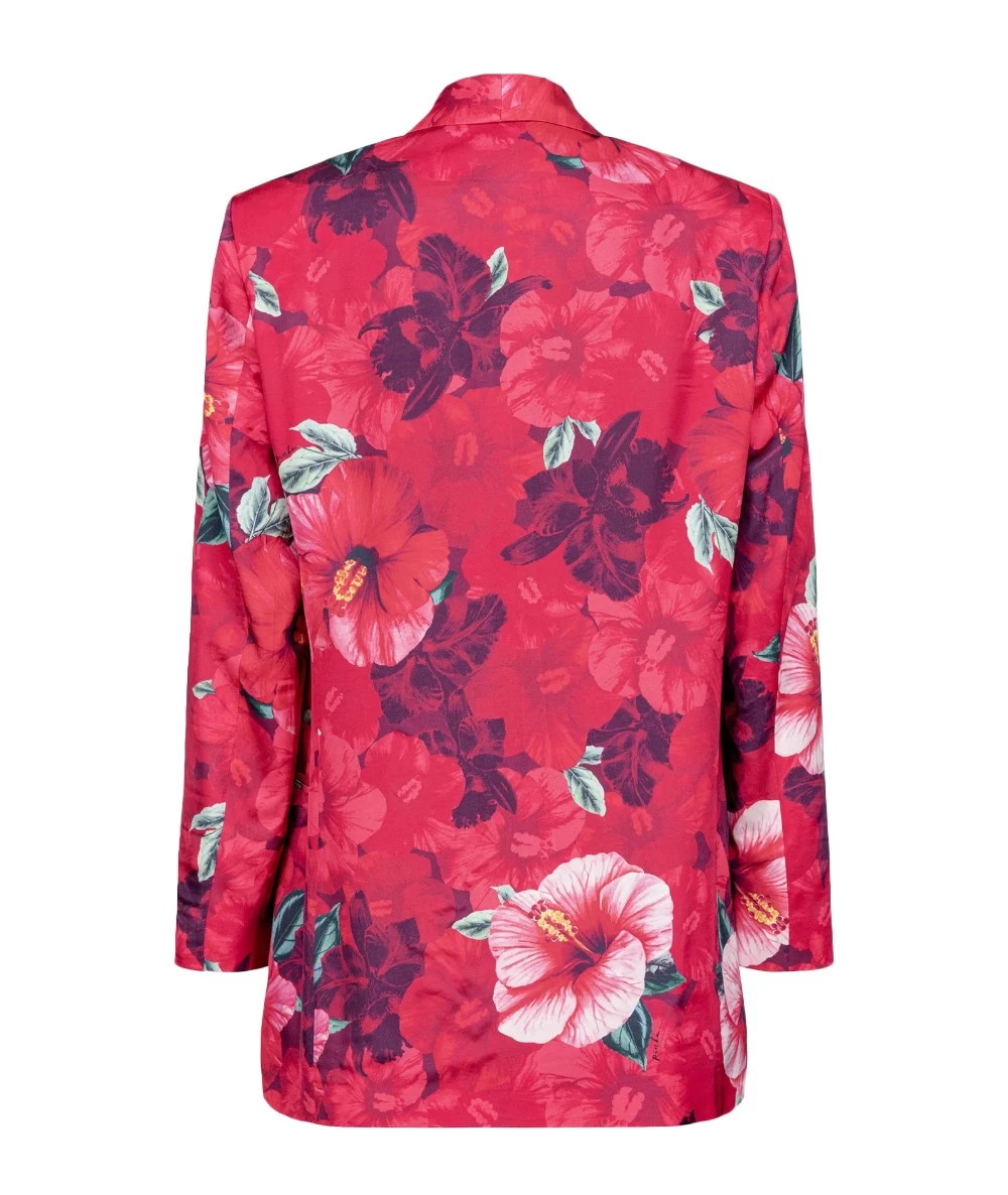 Pinko Γυναικείο Σατέν Σακάκι Με Φλοράλ Στάμπα 5