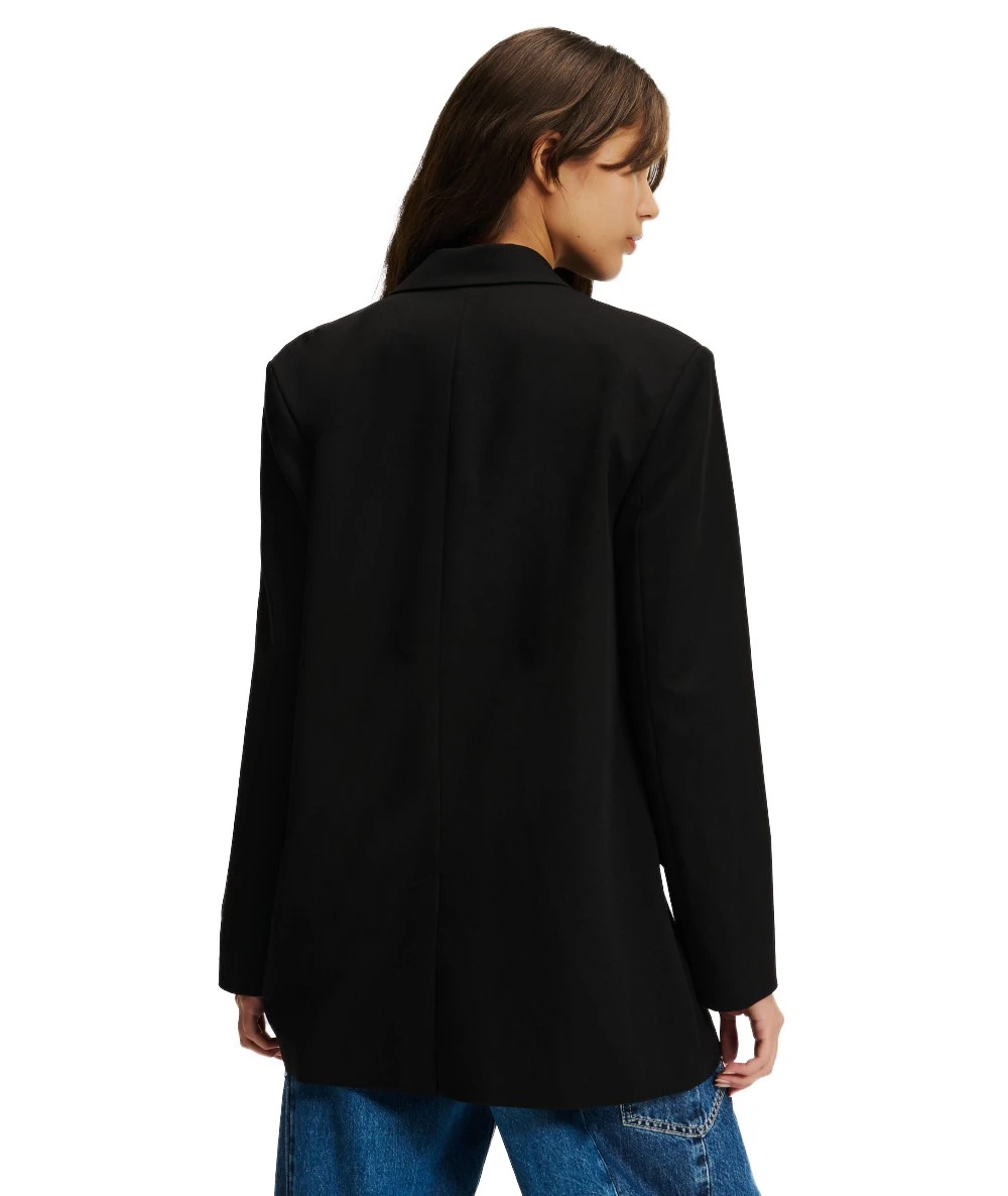 Karl Lagerfeld jeans Γυναικείο Σταυρωτό Μπλέηζερ Σακάκι Με Μίξη Υφάσματος 3