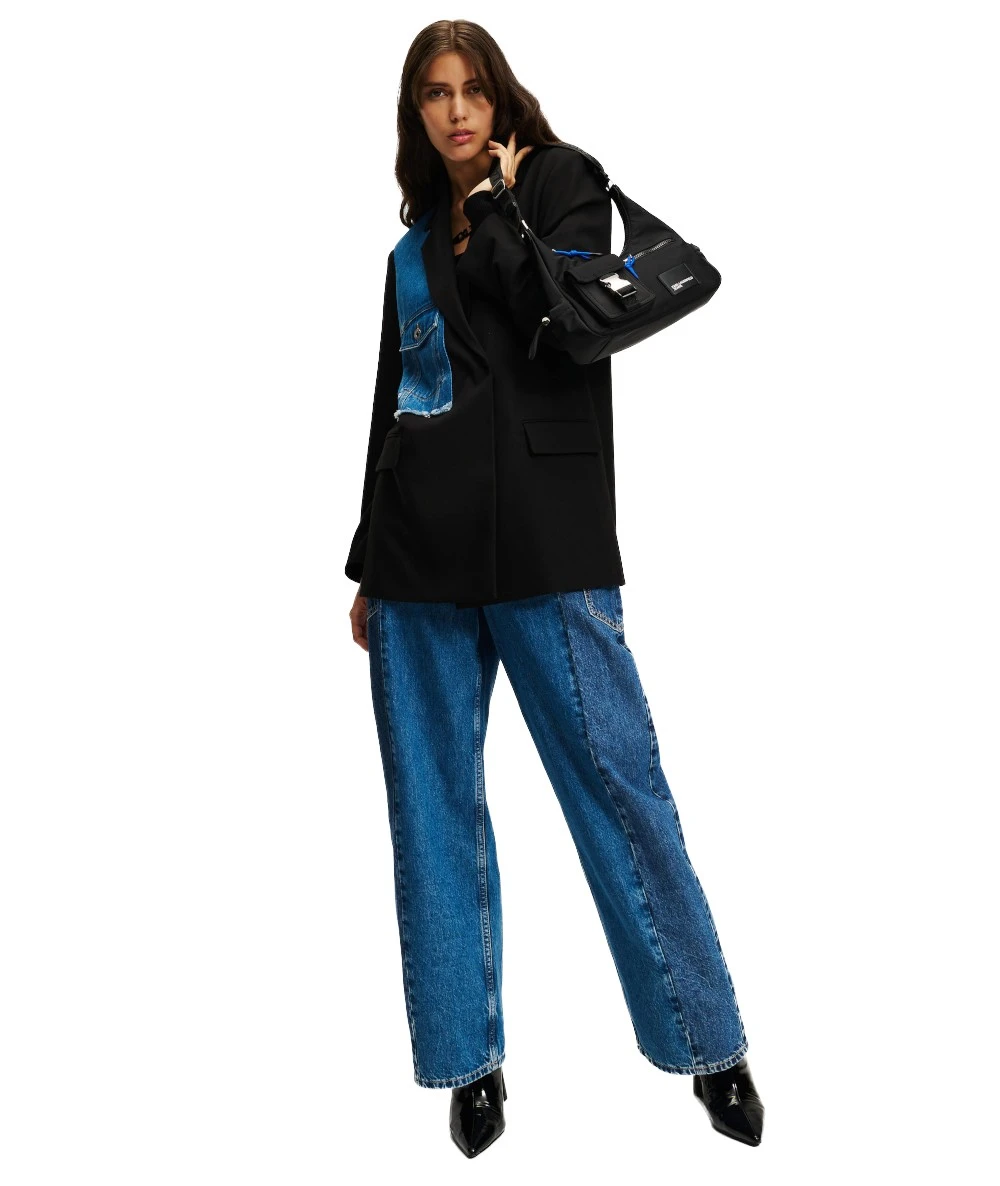 Karl Lagerfeld jeans Γυναικείο Σταυρωτό Μπλέηζερ Σακάκι Με Μίξη Υφάσματος 4