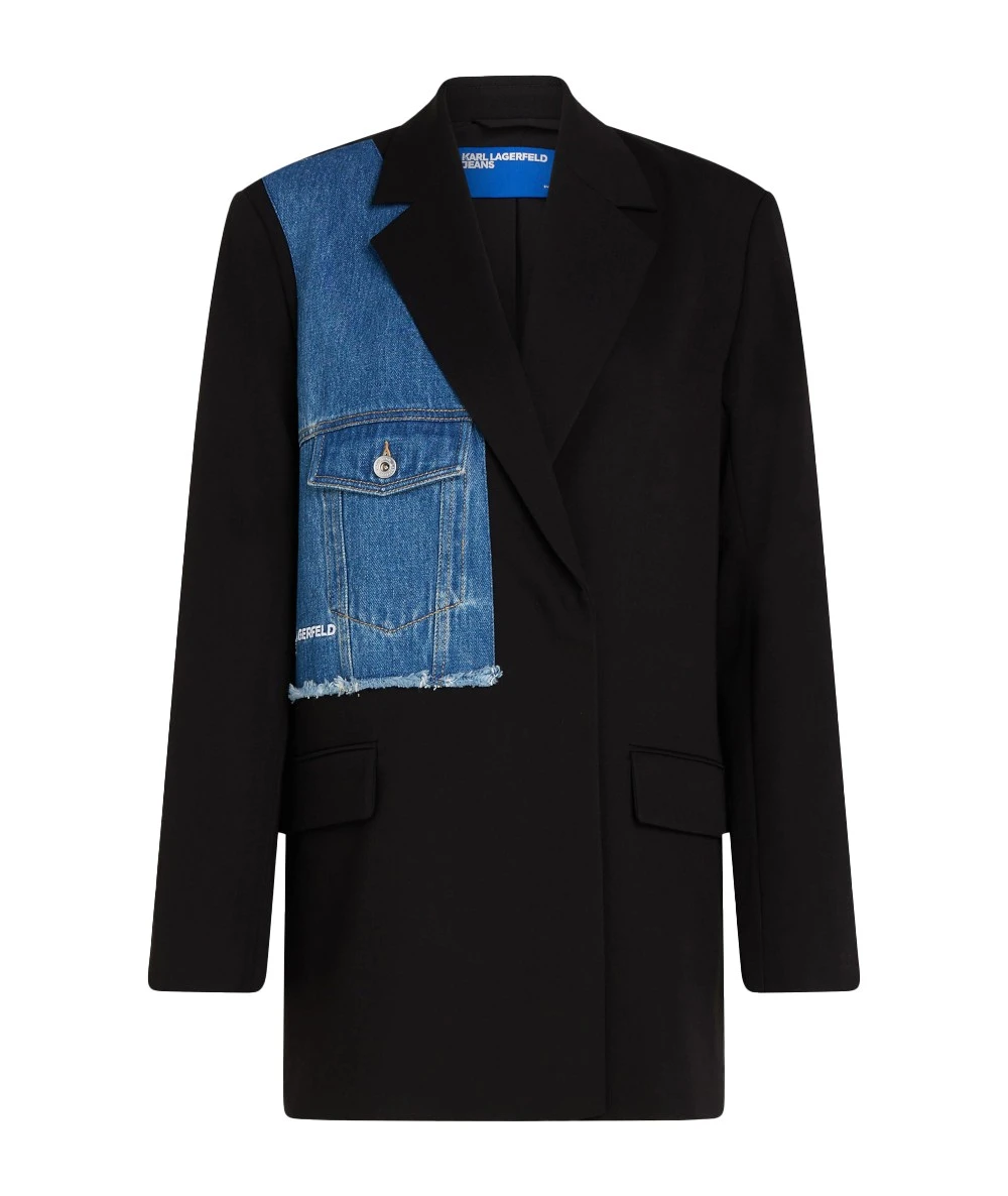 Karl Lagerfeld jeans Γυναικείο Σταυρωτό Μπλέηζερ Σακάκι Με Μίξη Υφάσματος 5