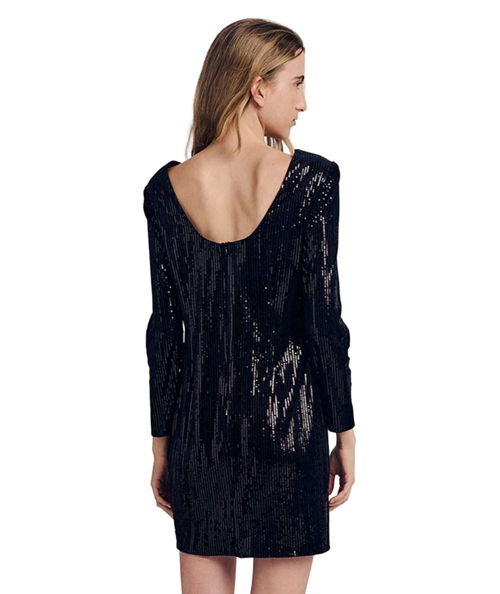 FOREL Women's Mini Black Sequin Dress 3