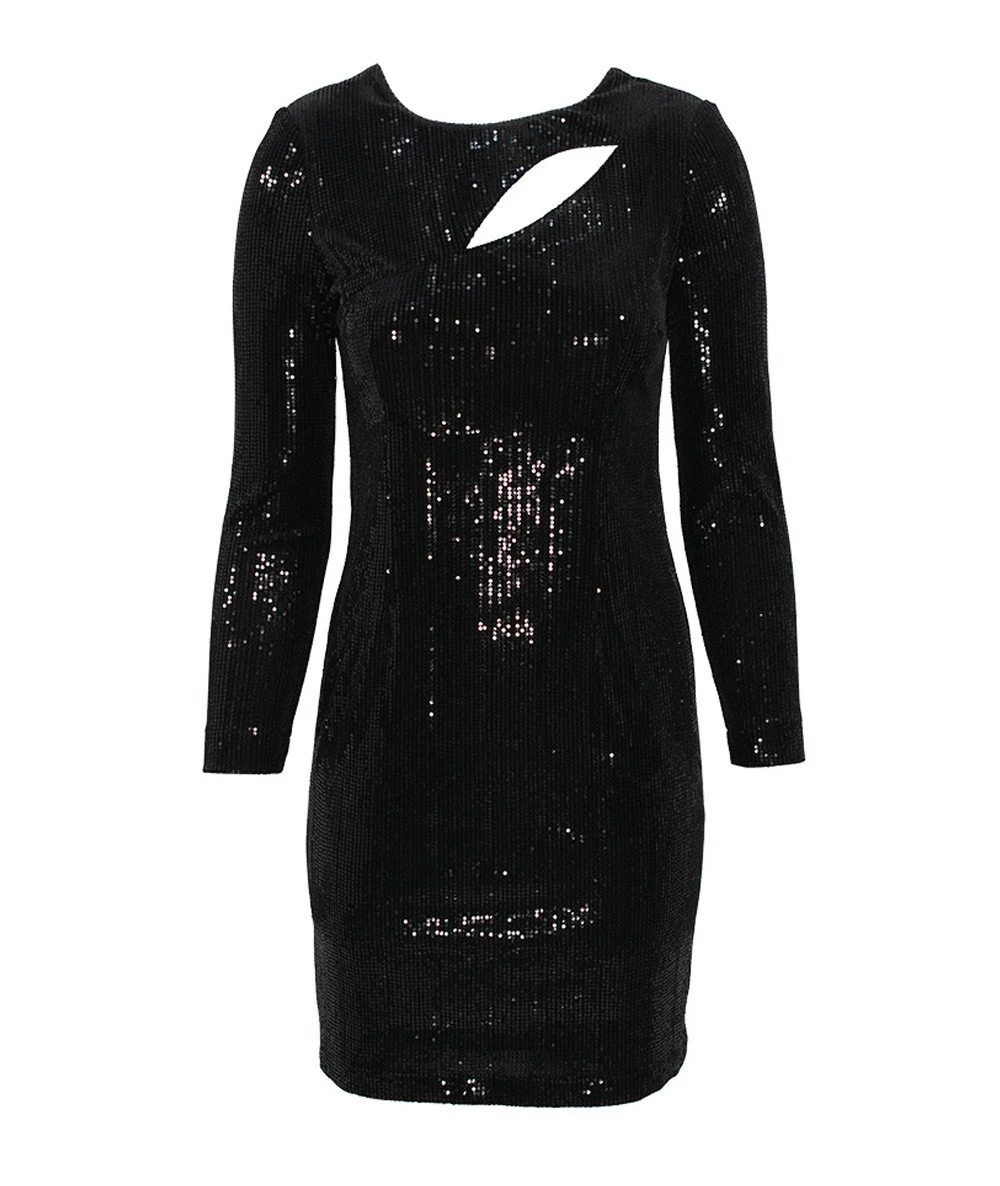 FOREL Women's Mini Black Sequin Dress 4