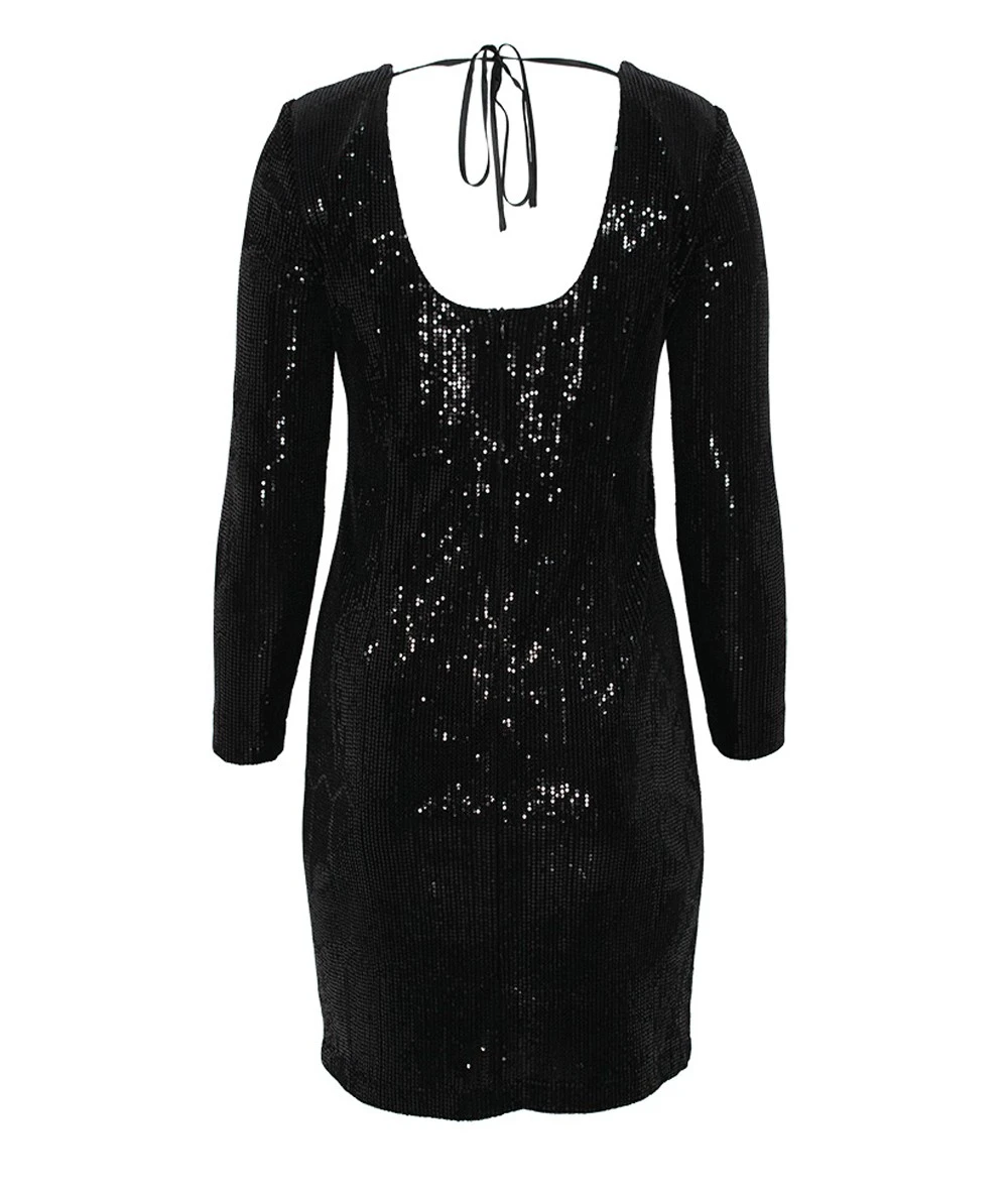 FOREL Women's Mini Black Sequin Dress 5