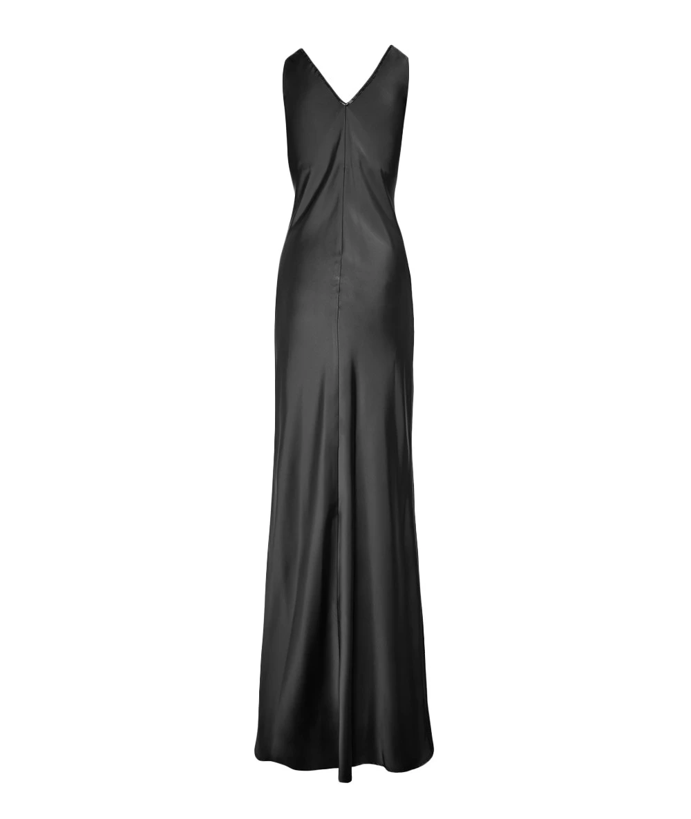 FOREL Women's Long Satin Dress With Beads 2
