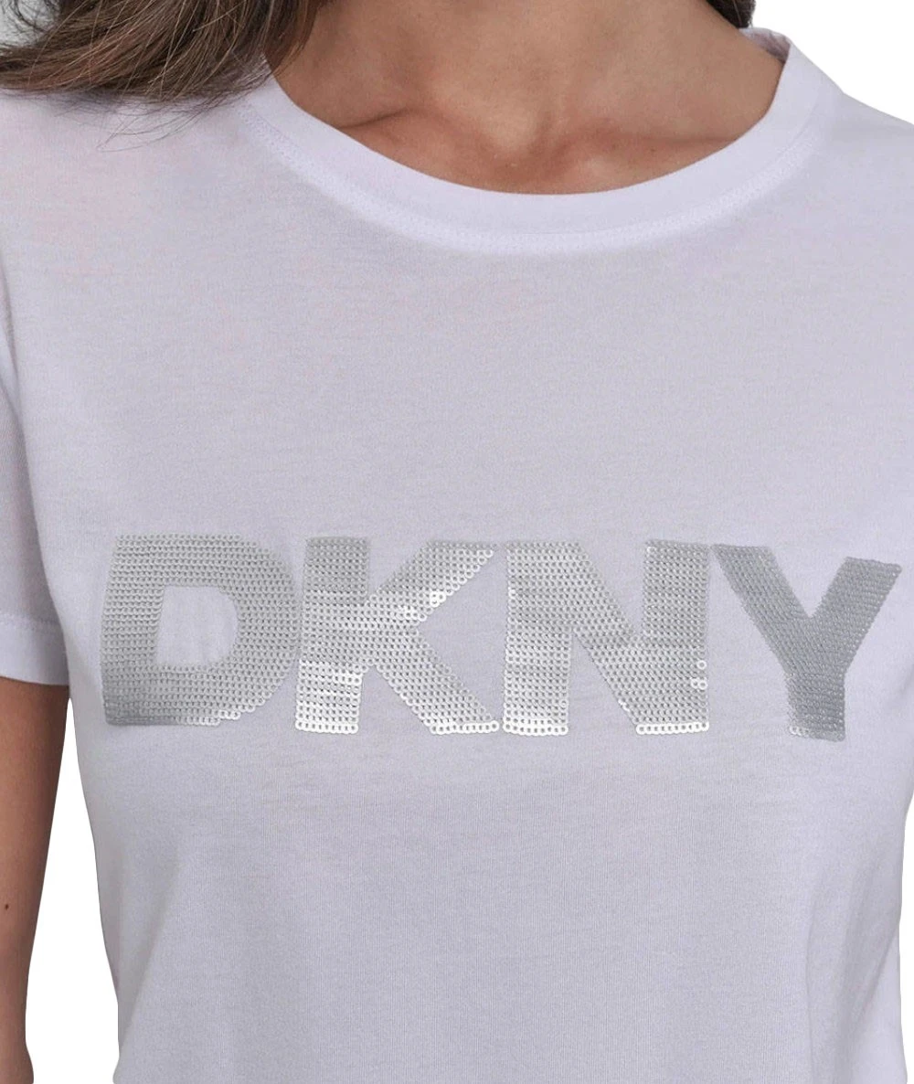DKNY Women's Short Sleeve T-Shirt With Front Logo 3