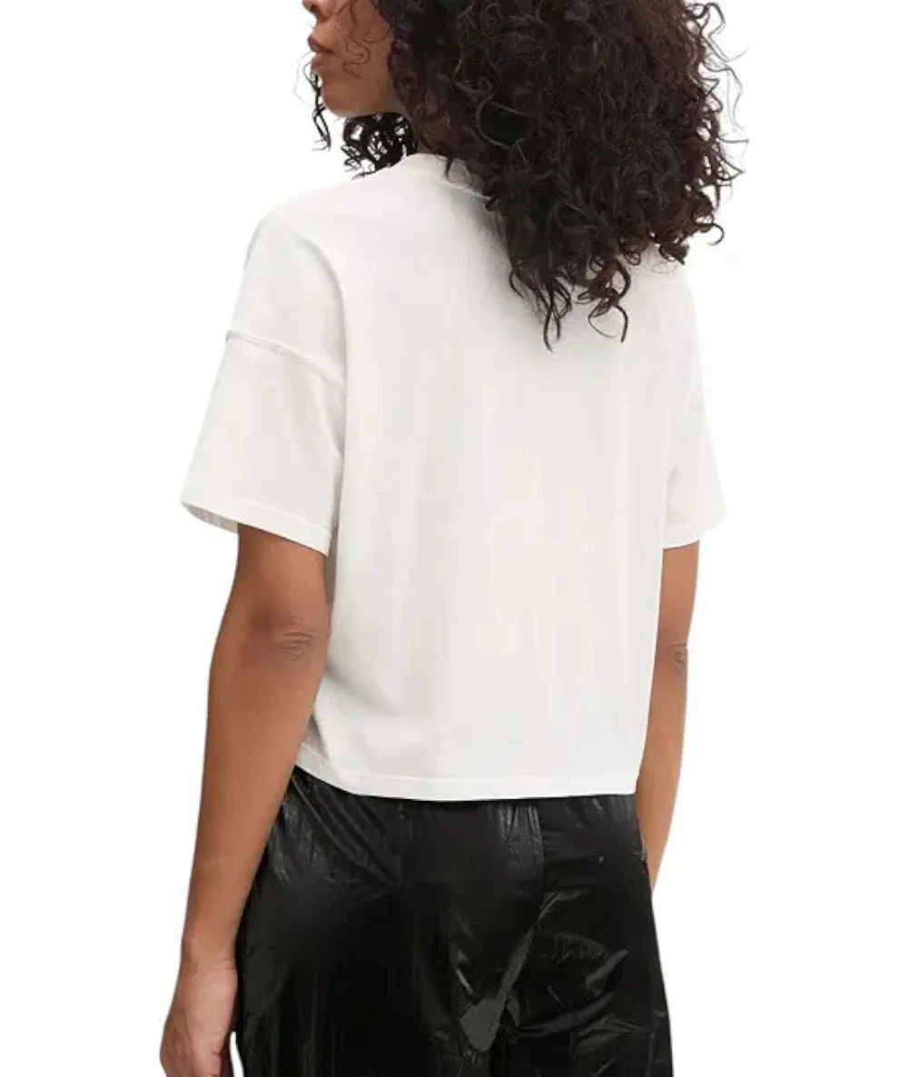 DKNY Women's T-shirt With DKNY Logo With Rhinestones On The Chest. 2