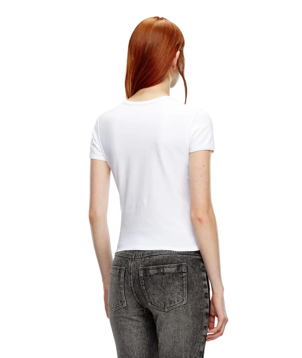 DIESEL γυναικείο t-shirt Με Μεταλλικό Λογότυπο ''Οβάλ D 3