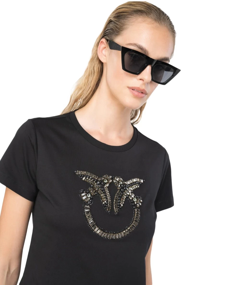 Pinko Γυναικείο T-shirt με κέντημα Love Birds 1