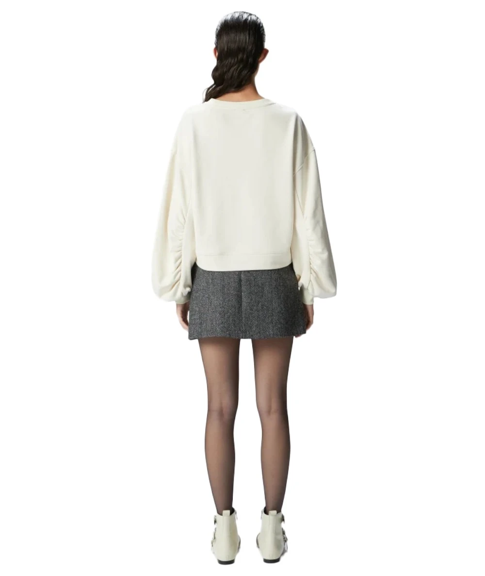 Pinko Women's Sweatshirt with wide sleeves and Love Birds embroidery with rhinestones 3