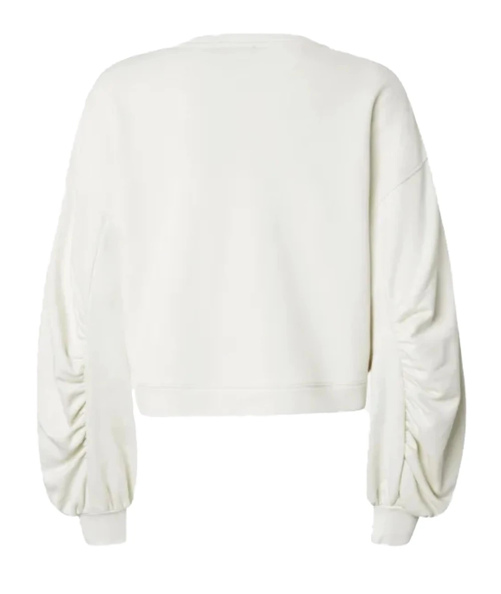 Pinko Women's Sweatshirt with wide sleeves and Love Birds embroidery with rhinestones 6