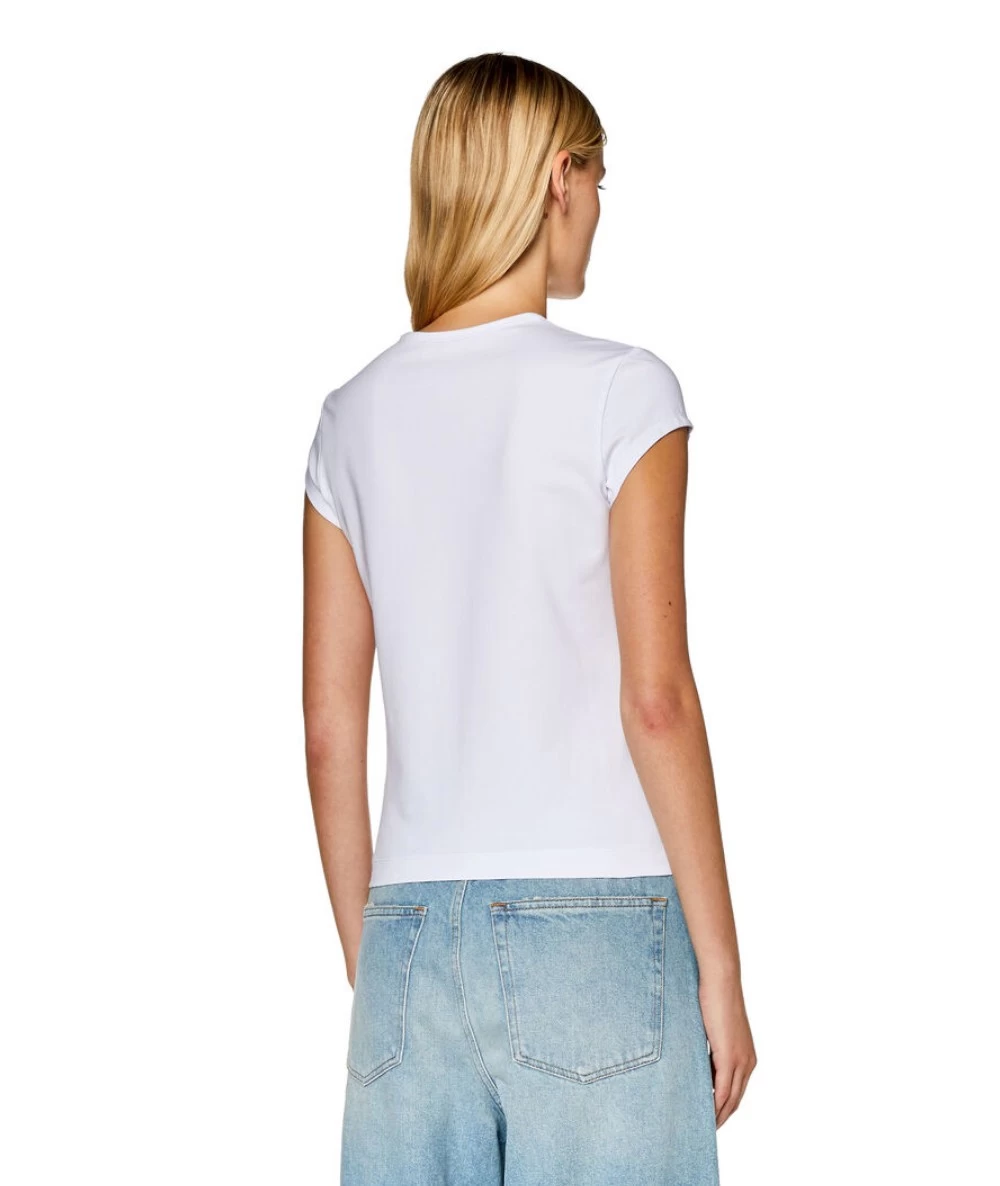 DIESEL Women's T-shirt With Oval D'' Logo On The Chest. 2