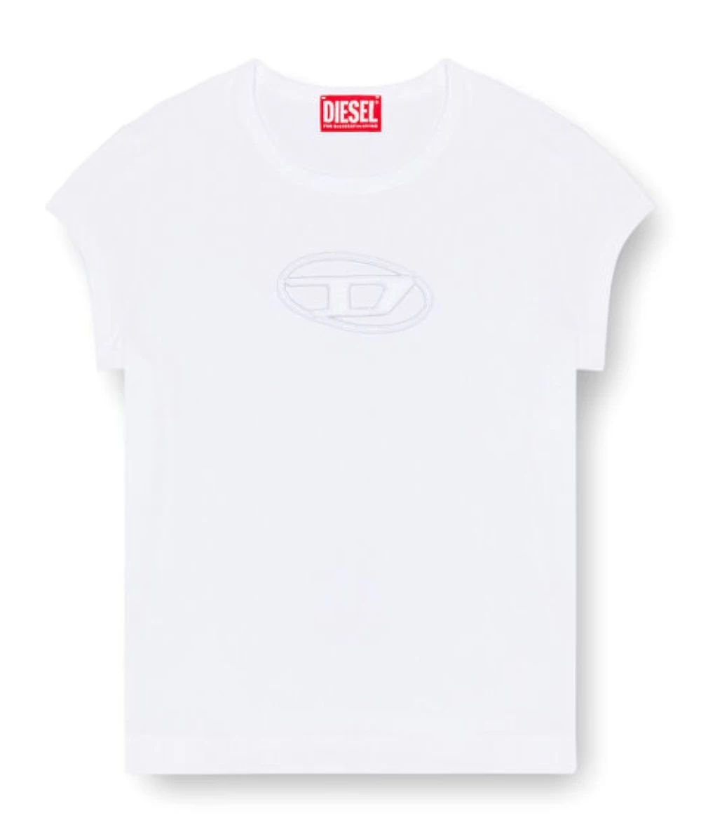 DIESEL Women's T-shirt With Oval D'' Logo On The Chest. 4