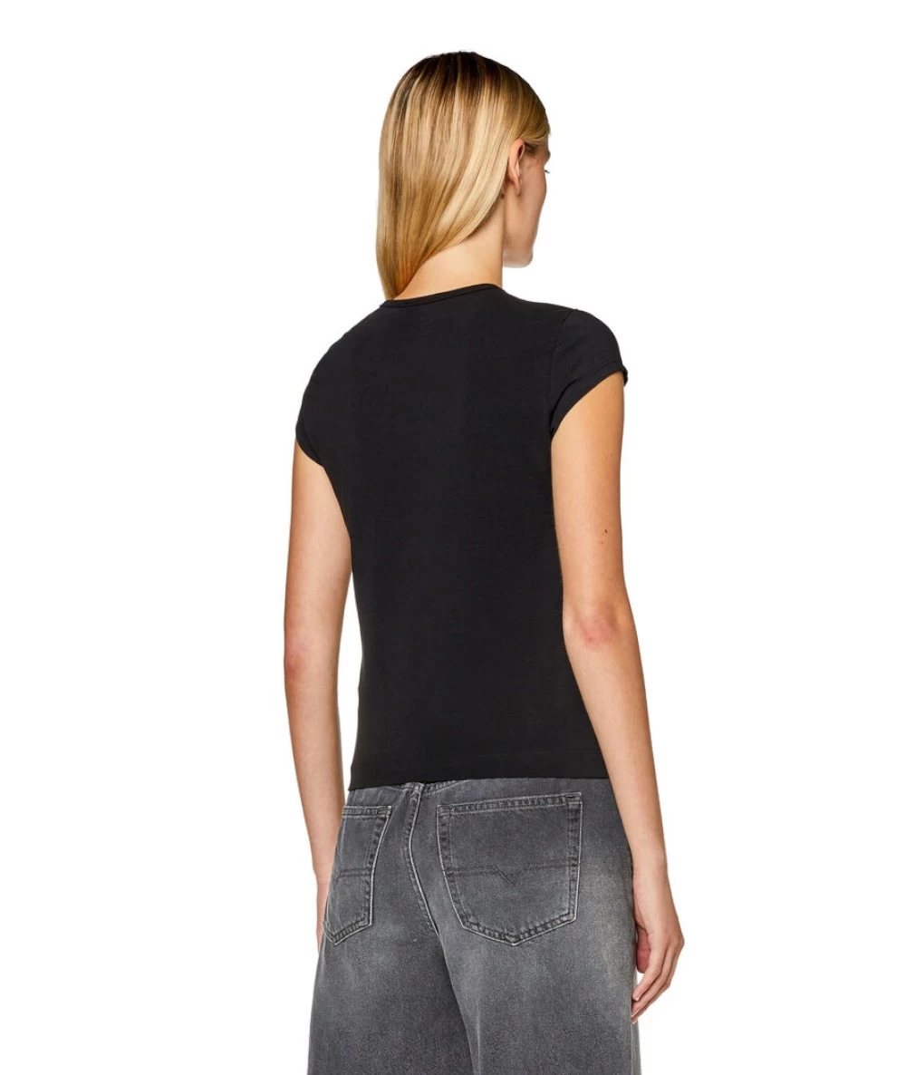 DIESEL Women's T-shirt With Oval D'' Logo On The Chest. 2