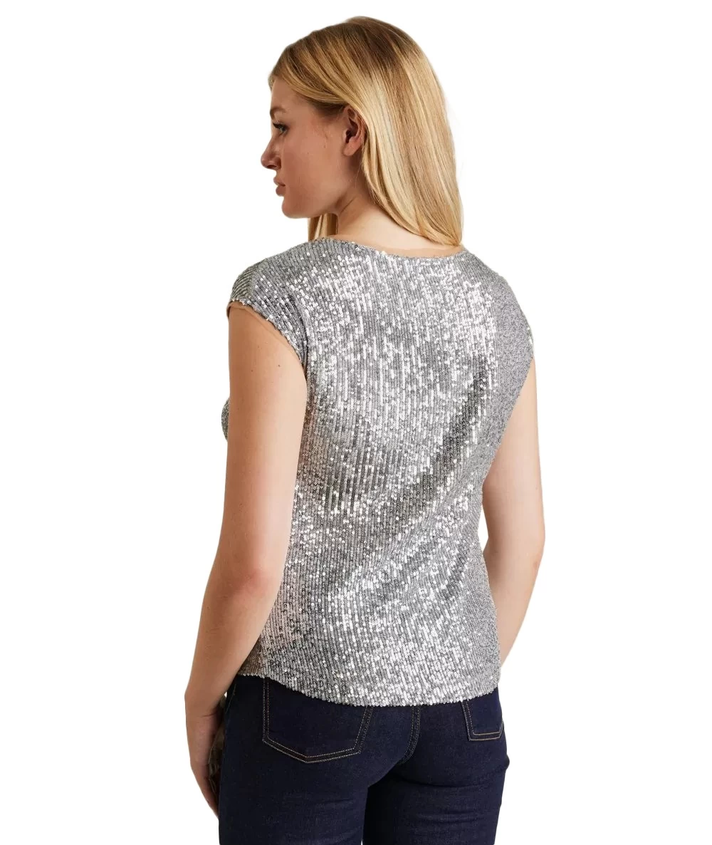 FOREL Γυναικεία Μπλούζα παγιέτα χωρίς μανίκι 2