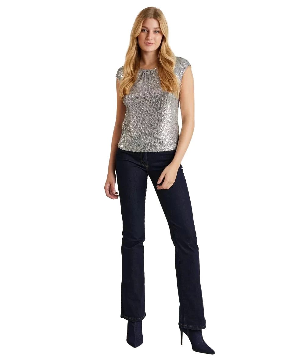 FOREL Γυναικεία Μπλούζα παγιέτα χωρίς μανίκι 3