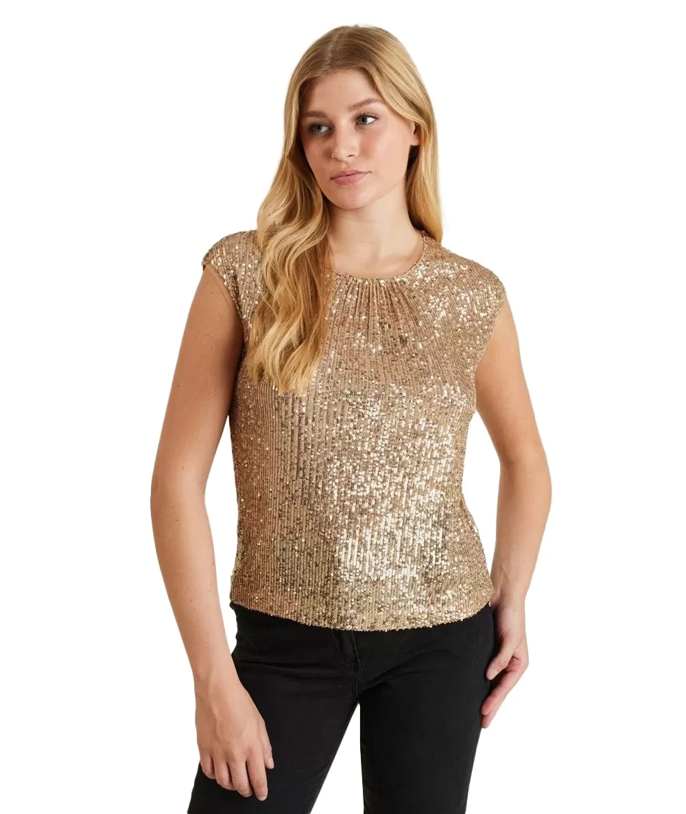 FOREL Γυναικεία Μπλούζα παγιέτα χωρίς μανίκι 1