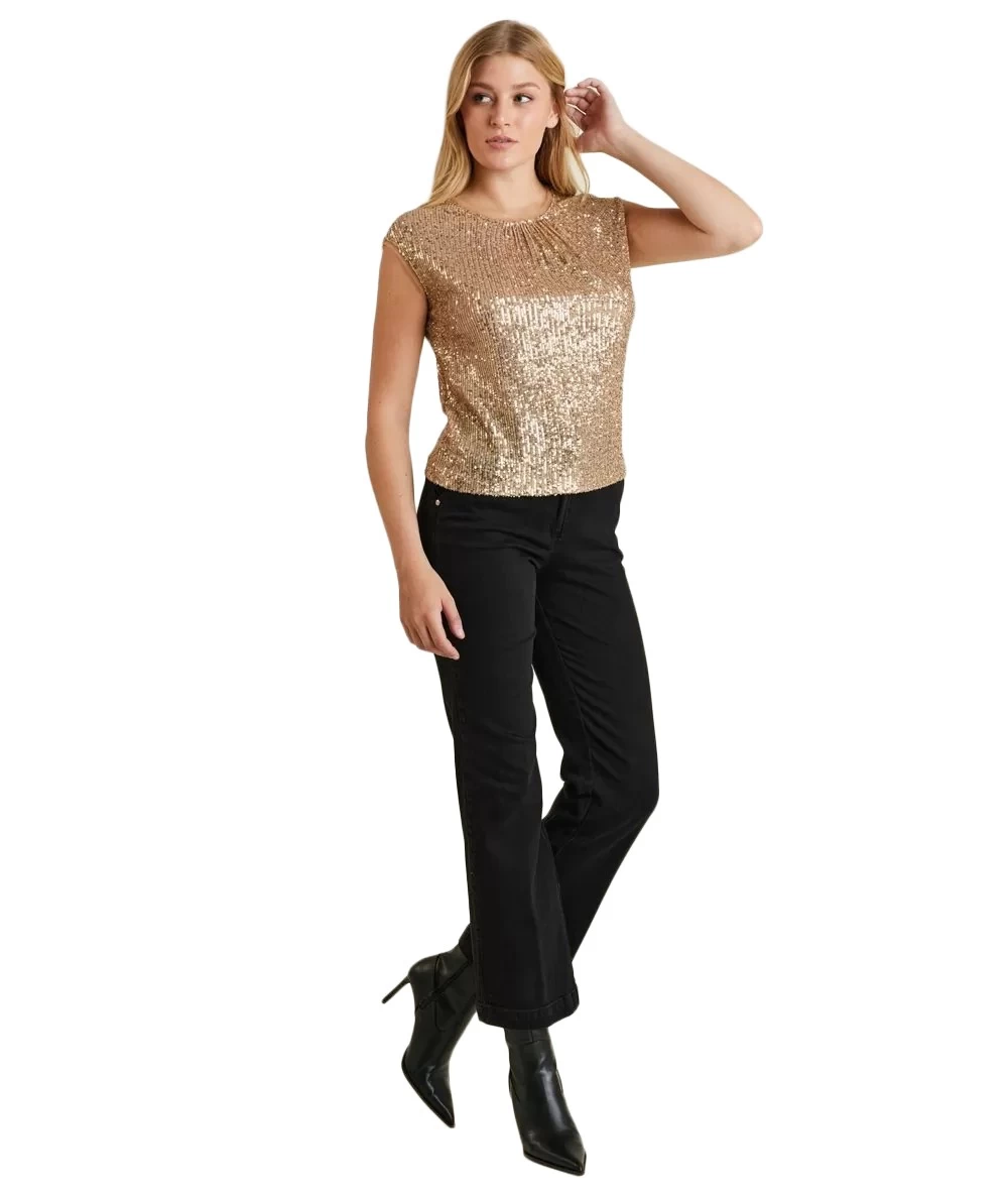 FOREL Γυναικεία Μπλούζα παγιέτα χωρίς μανίκι 3