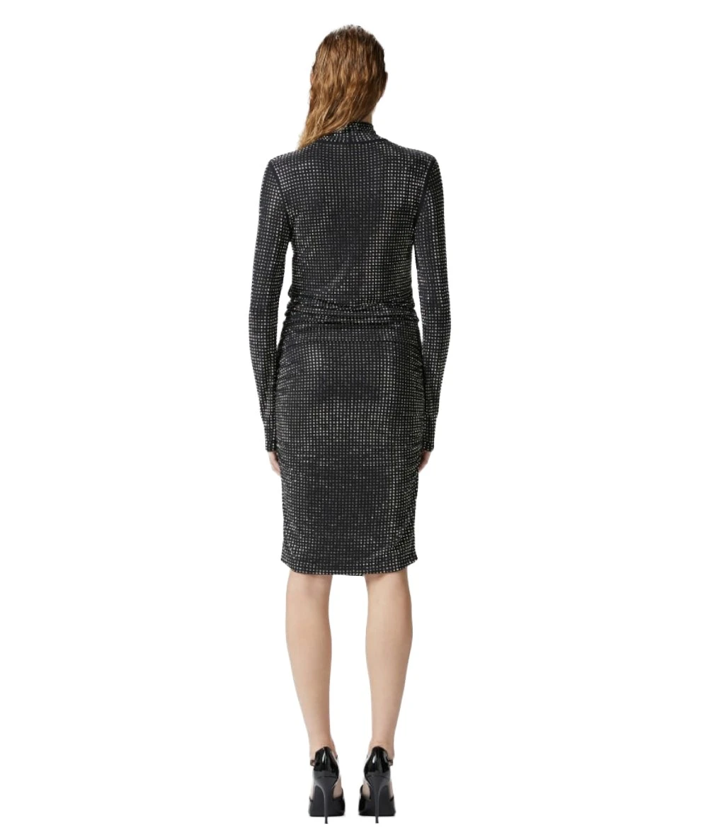 PINKO High-collared jersey blouse with rhinestones 4