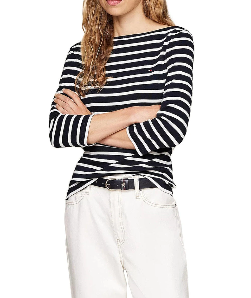 TOMMY HILFIGER Γυναικείο Ριγέ T-shirt Με Μανίκι 3/4 1