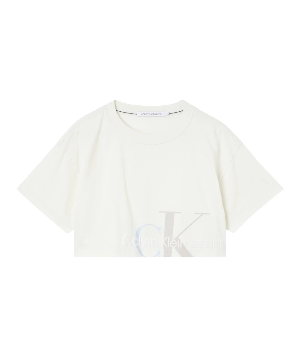 Women's Top Calvin Klein Two Tone Monogram Cropped Tee 5