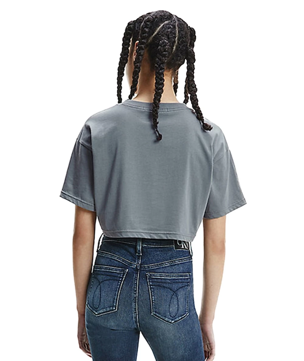 Women's Top Calvin Klein Two Tone Monogram Cropped Tee 2