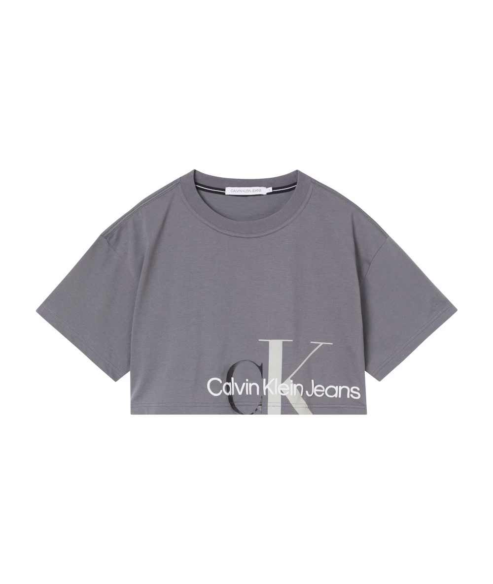 Women's Top Calvin Klein Two Tone Monogram Cropped Tee 5