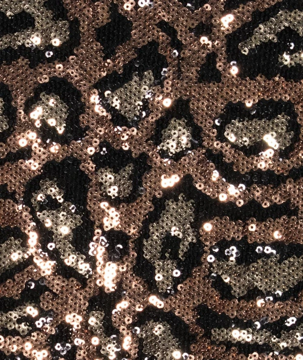 FOREL Γυναικείο Τοπ φανελάκι Μπρονζέ Με Animal Print  Παγιέτα. 5