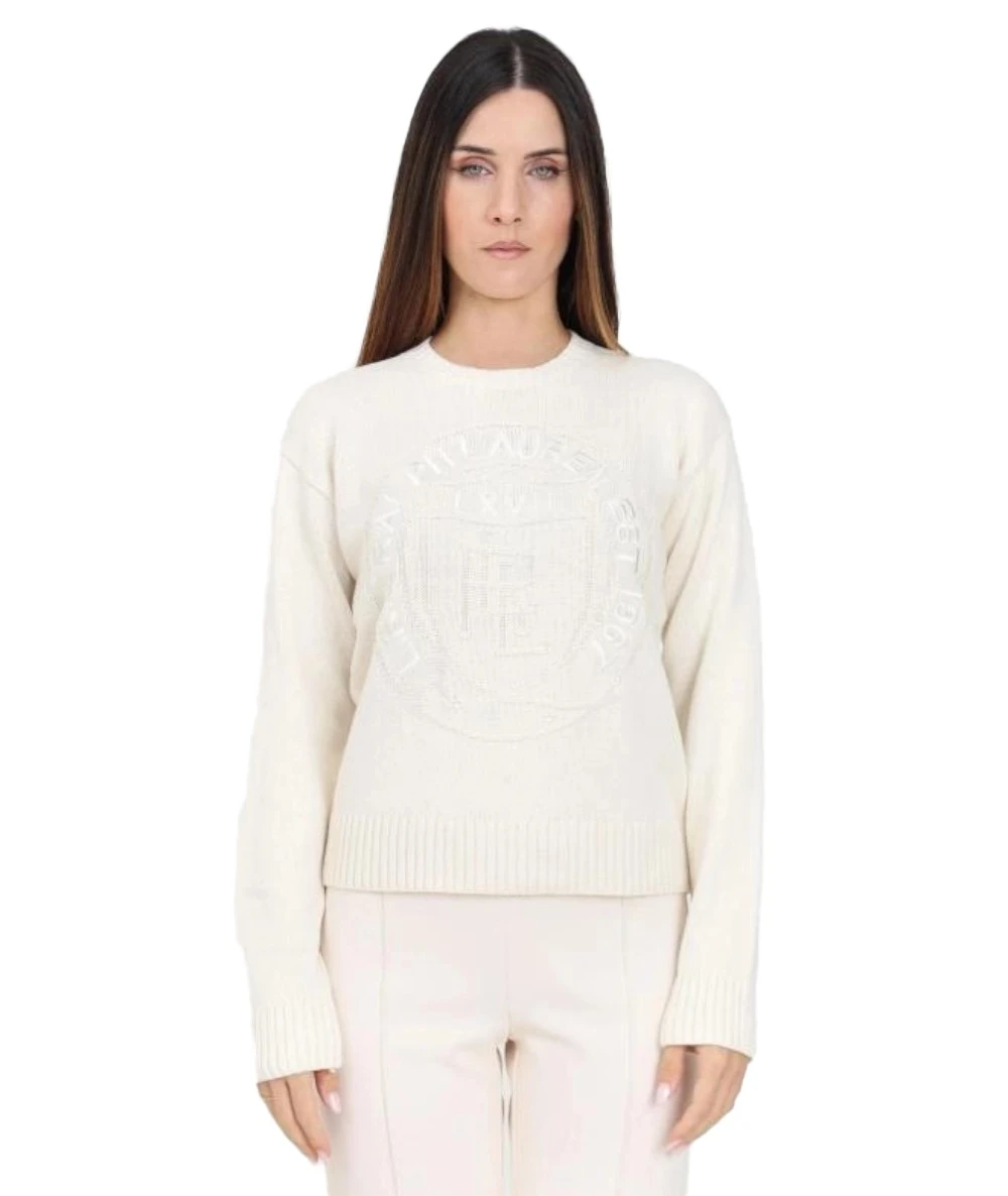 Ralph Lauren Women's Sweater With Embroidered House Logo On The Front. 1