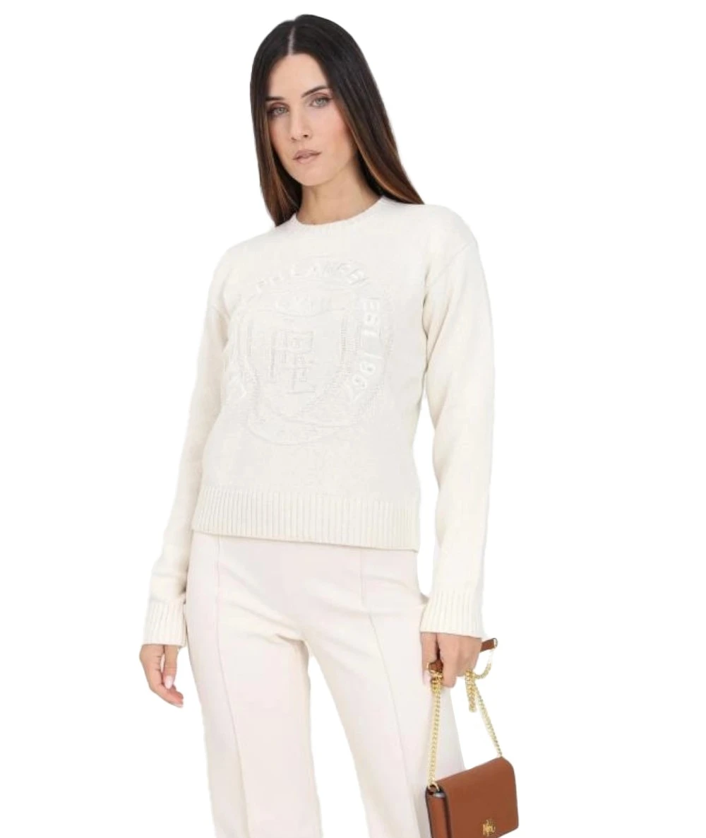 Ralph Lauren Women's Sweater With Embroidered House Logo On The Front. 4