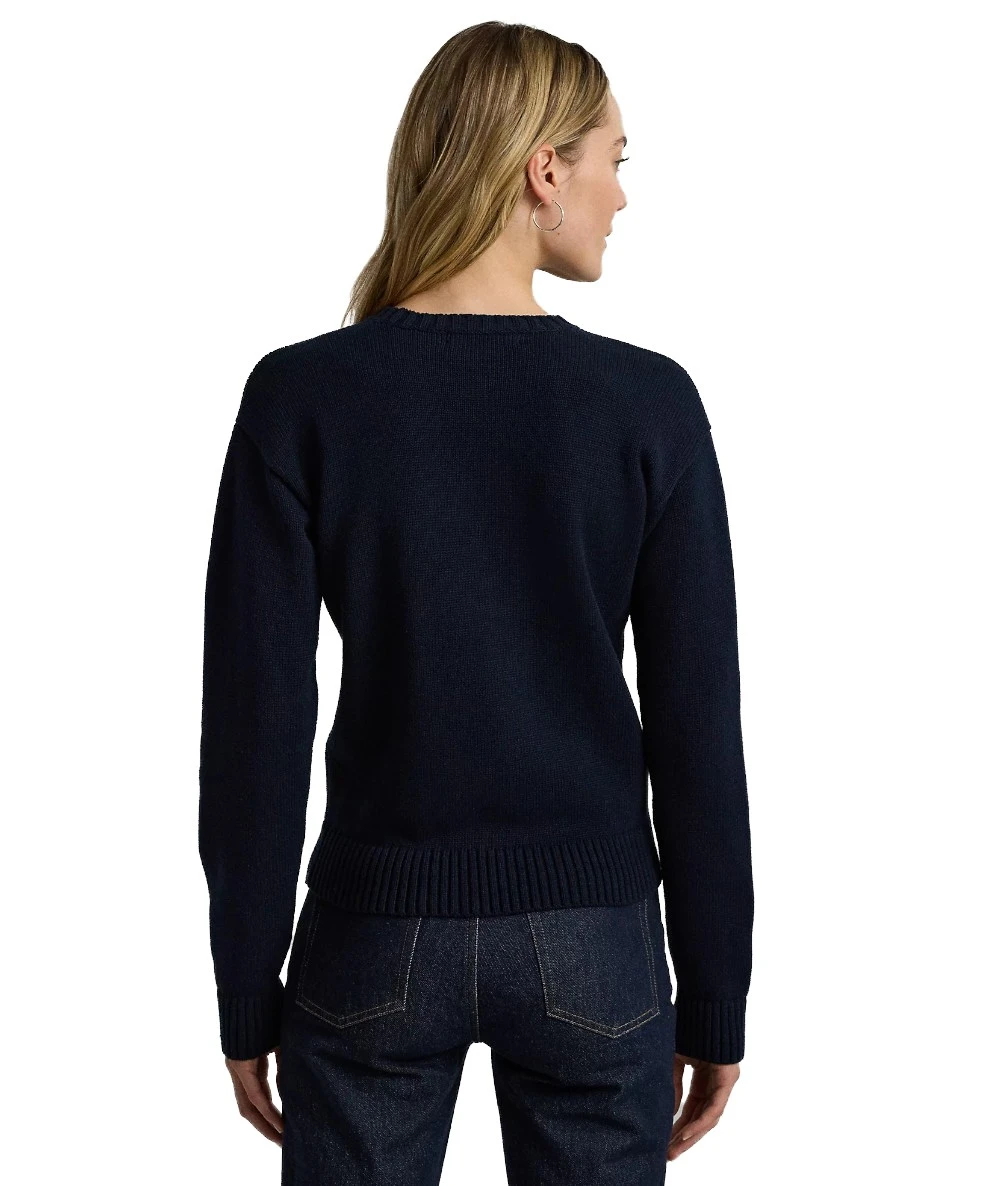 Ralph Lauren Women's Sweater With Embroidered House Logo On The Front. 2