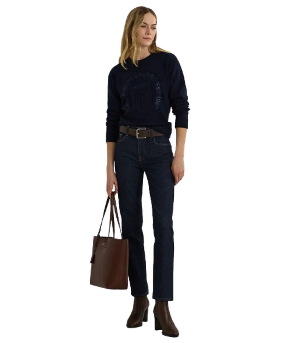 Ralph Lauren Women's Sweater With Embroidered House Logo On The Front. 3