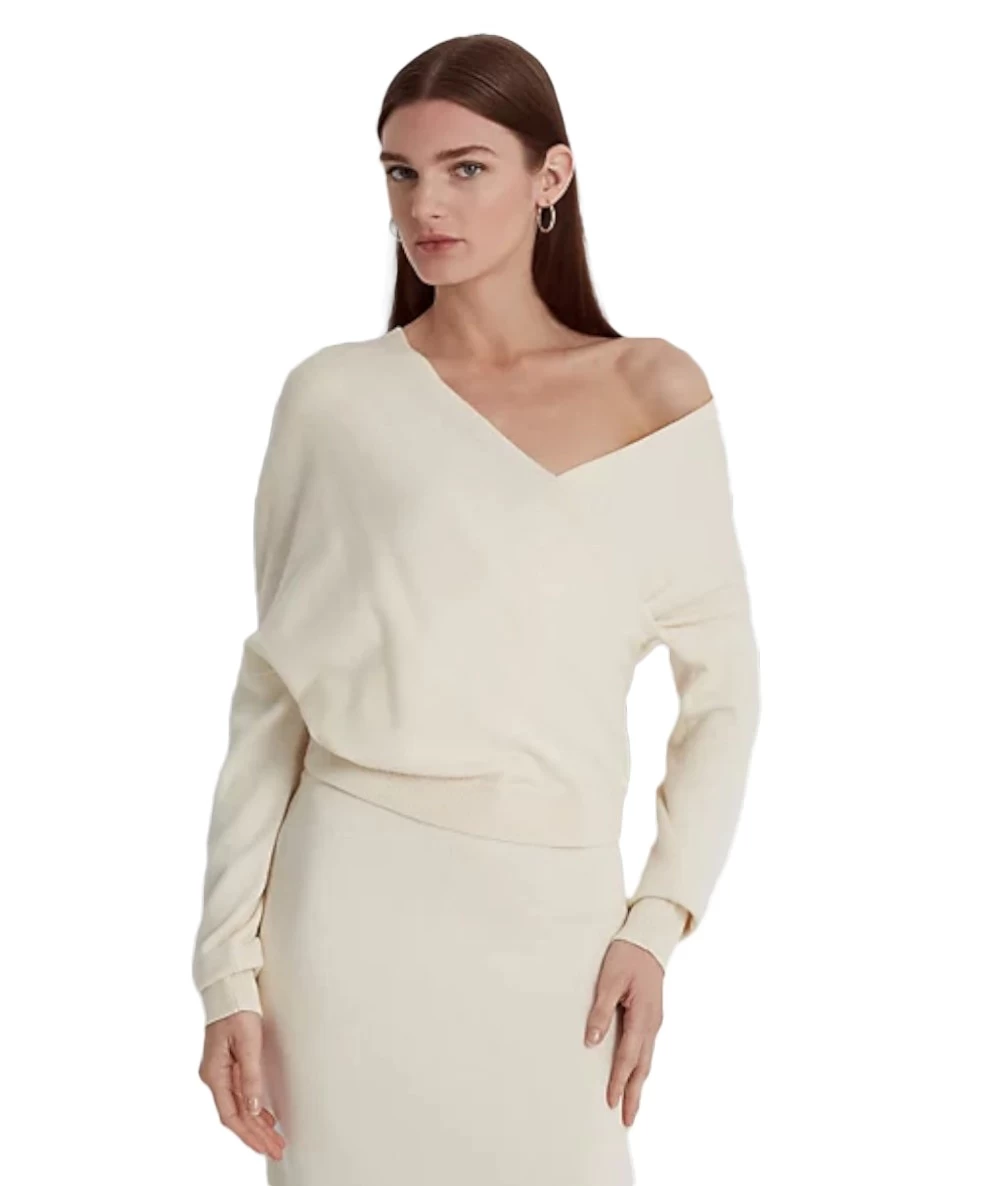 Ralph Lauren Women's Cotton-Blend Surplice Jumper 1