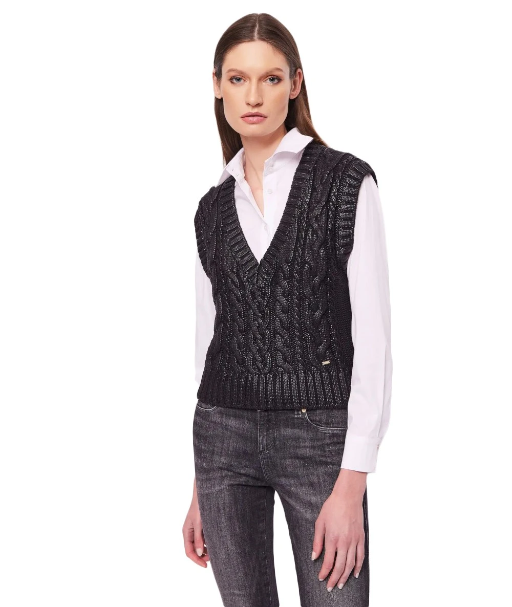GAUDI Γυναικείο Αμάνικο Πλεκτό Γιλέκο. 1