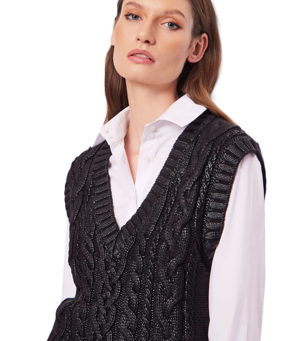 GAUDI Γυναικείο Αμάνικο Πλεκτό Γιλέκο. 4