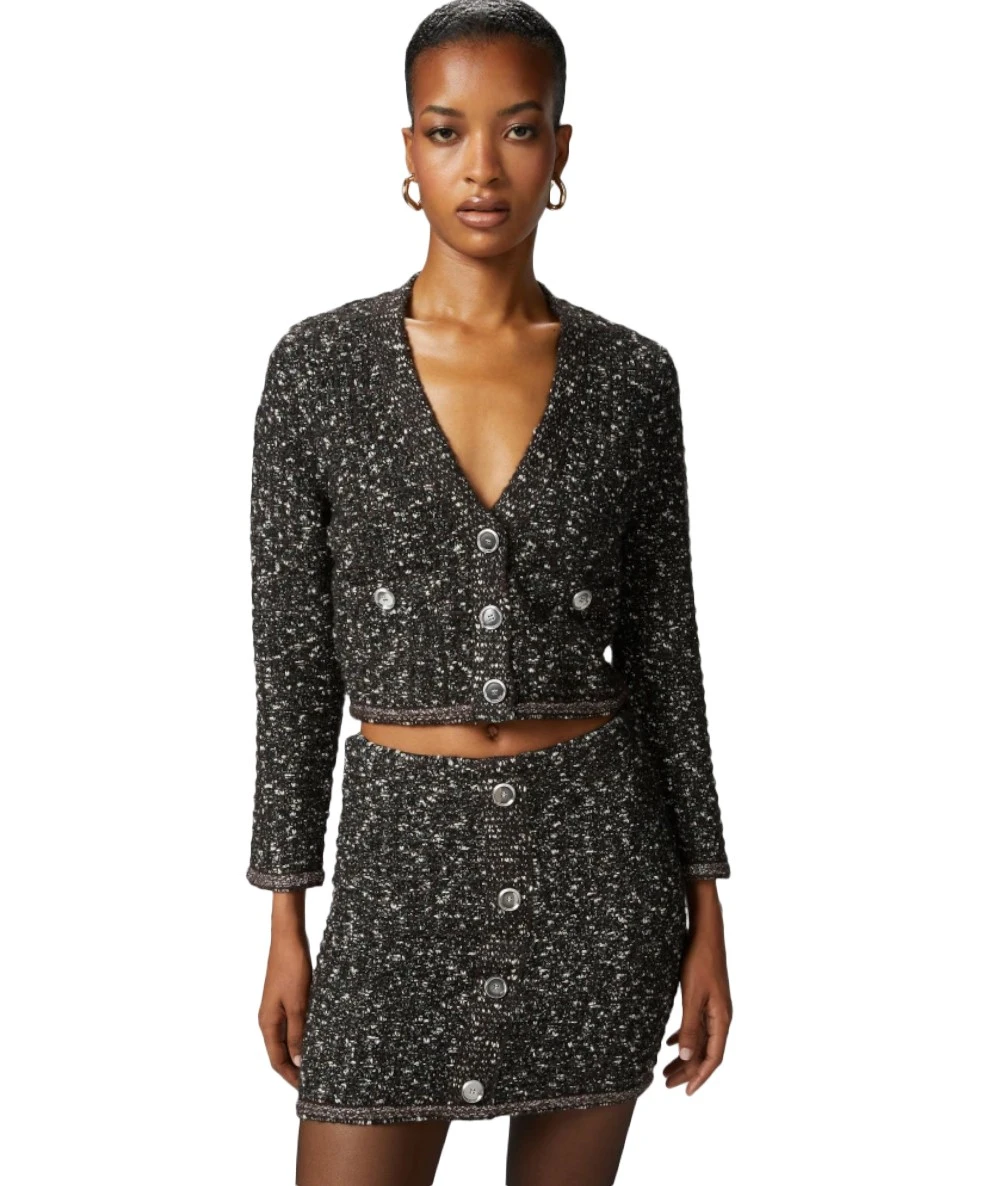 Pinko Γυναικείο Κοντή Ζακέτα Με Παγιέτες Και Λαιμόκοψη V 1