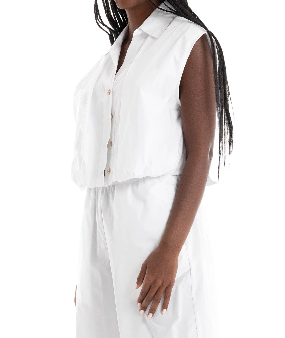 BLACK & BLACK Women's cropped sleeveless shirt with pleats 2