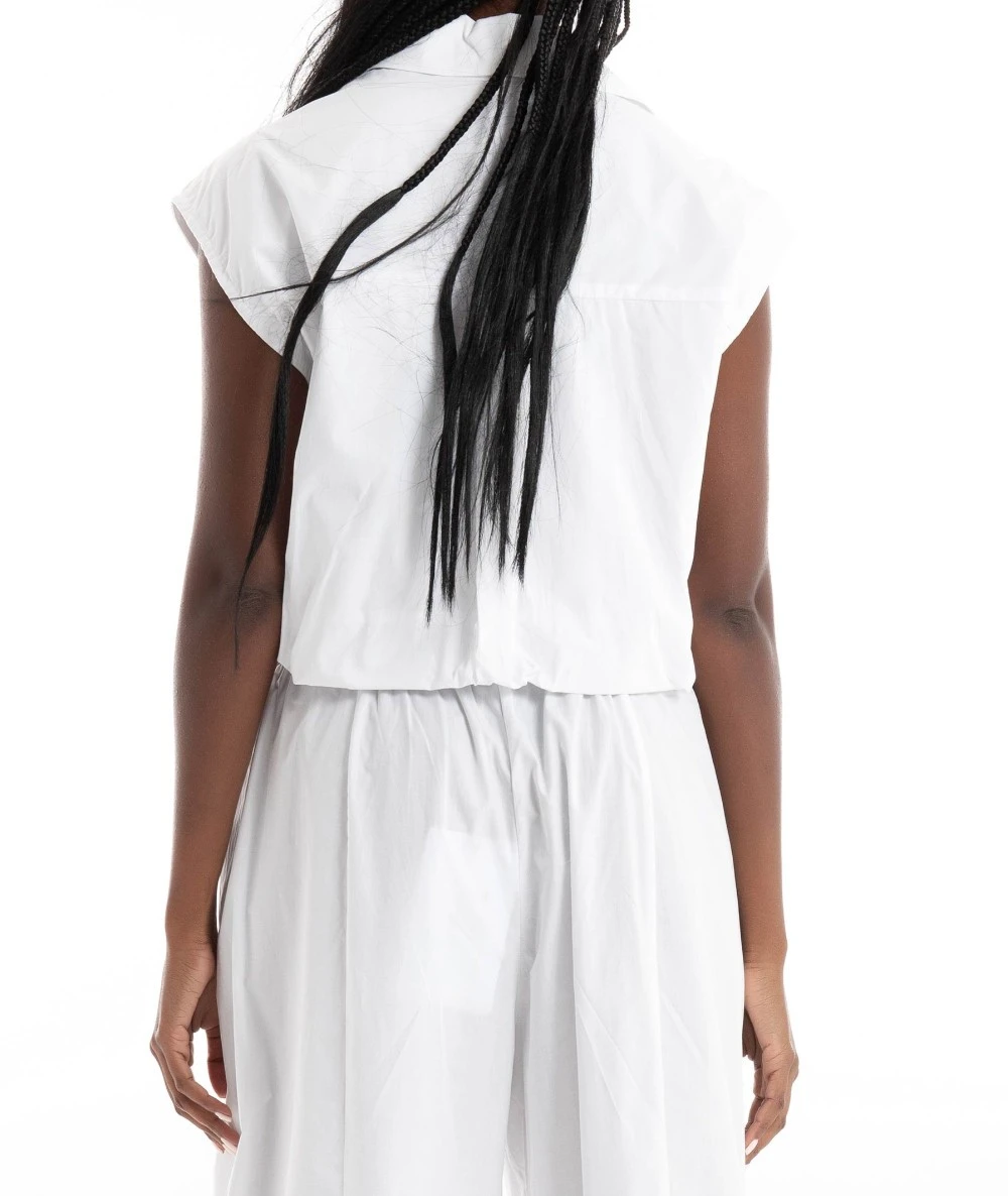 BLACK & BLACK Women's cropped sleeveless shirt with pleats 3