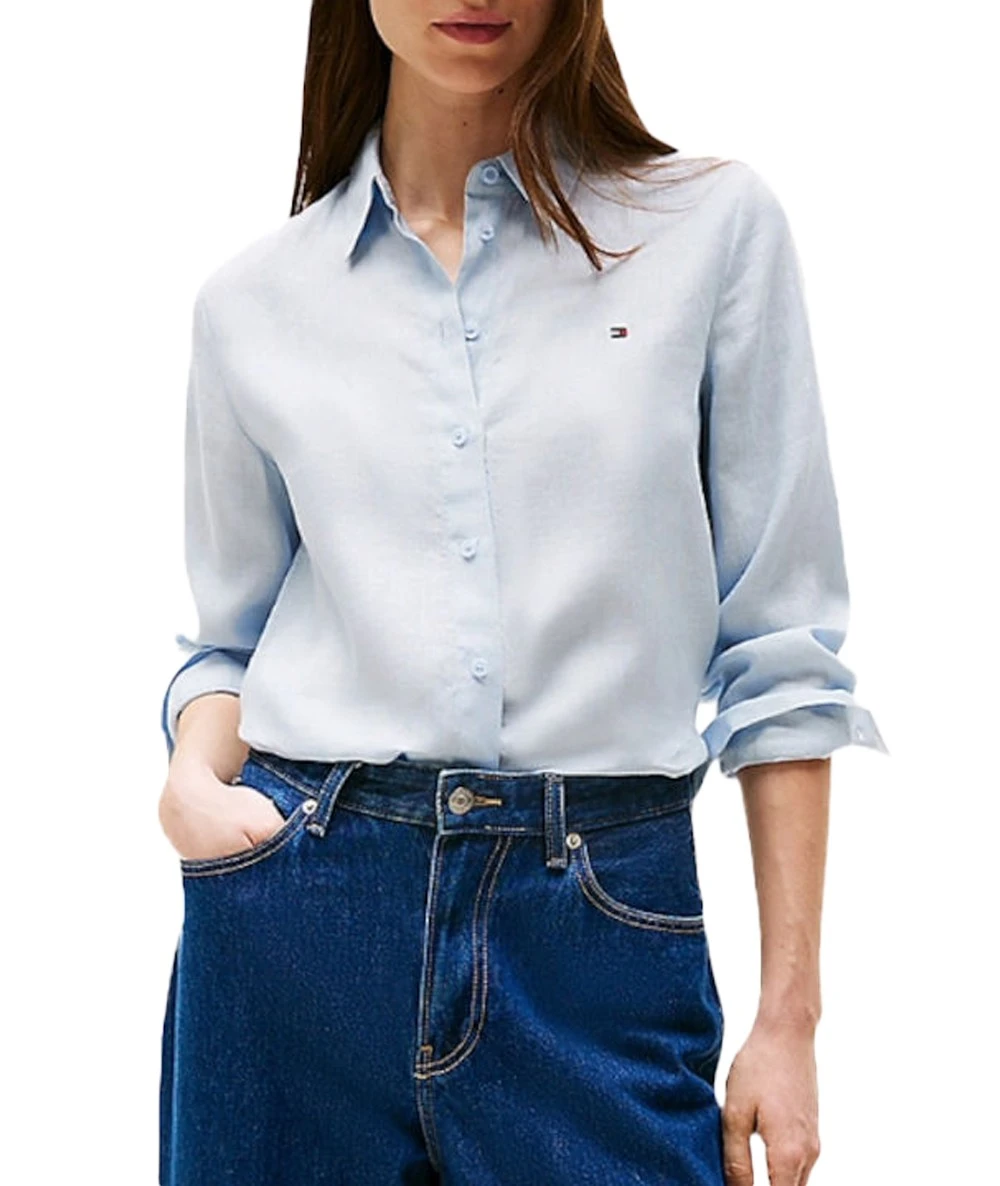 Tommy Hilfiger Γυναικείο Κλασικό Λινό Πουκάμισο  1