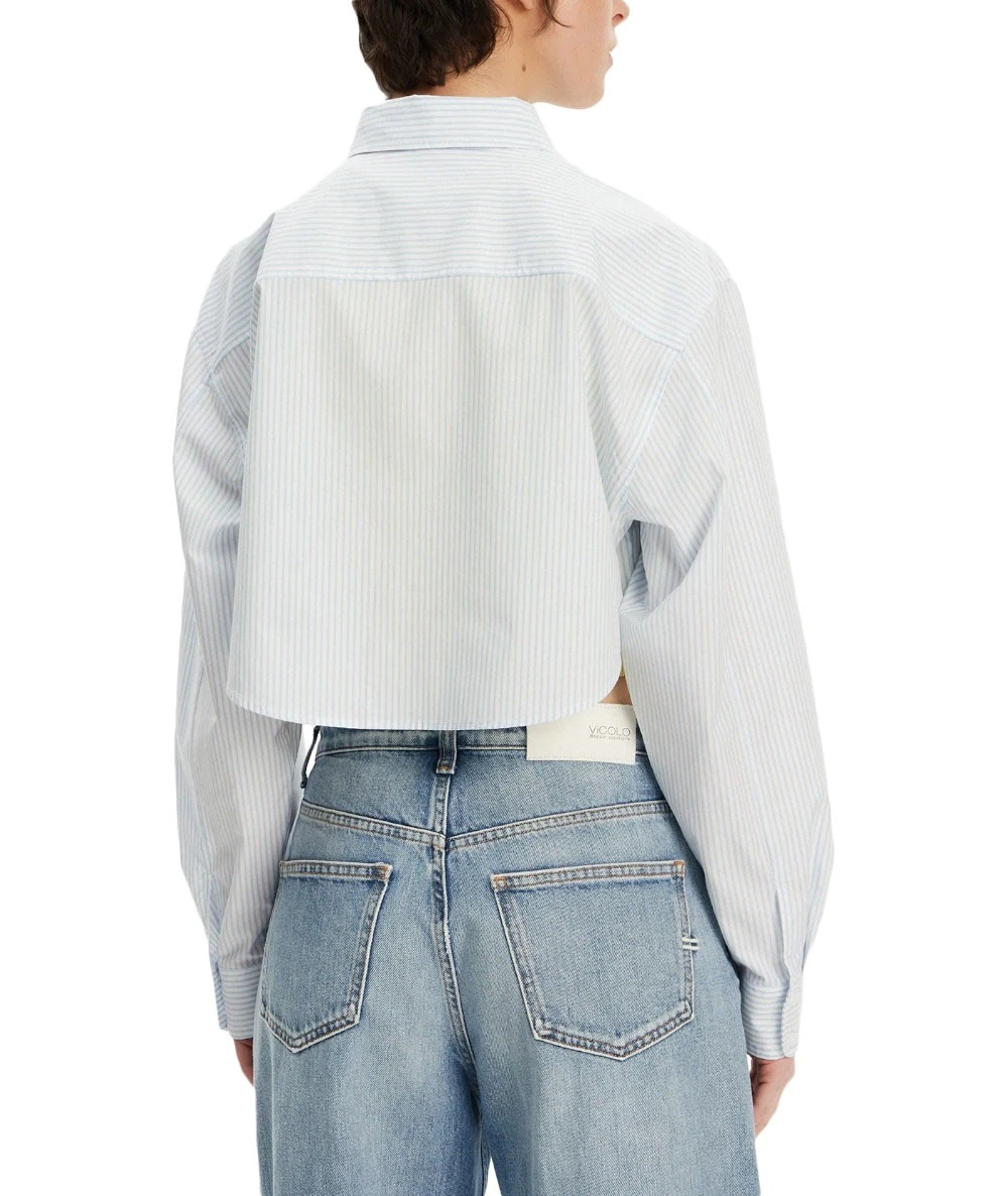 Calvin Klein Γυναικείο Crop Ριγέ Πουκάμισο 2