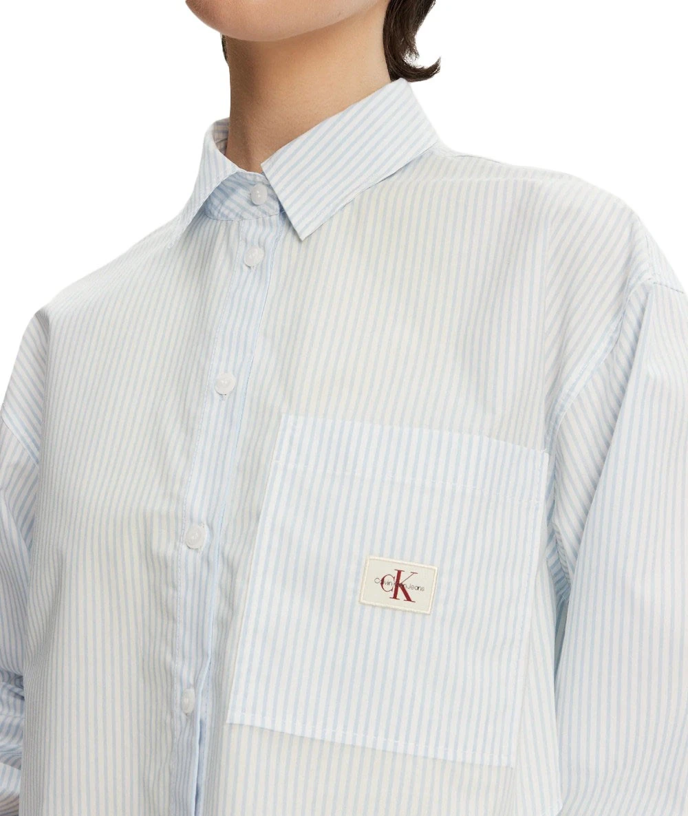 Calvin Klein Γυναικείο Crop Ριγέ Πουκάμισο 3